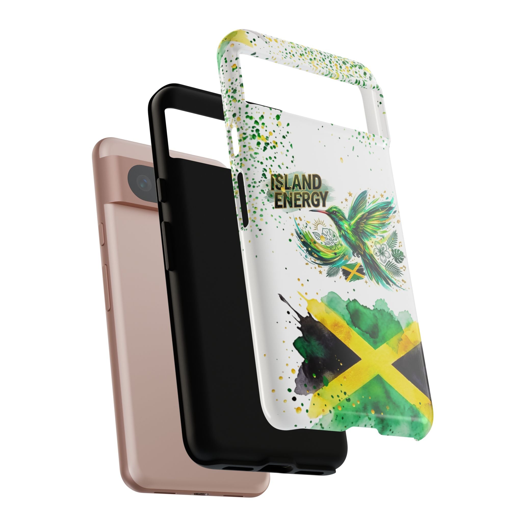 Island Energy Tough Phone Case — Colorful Hummingbird & Tropical Sunset Protective Cover