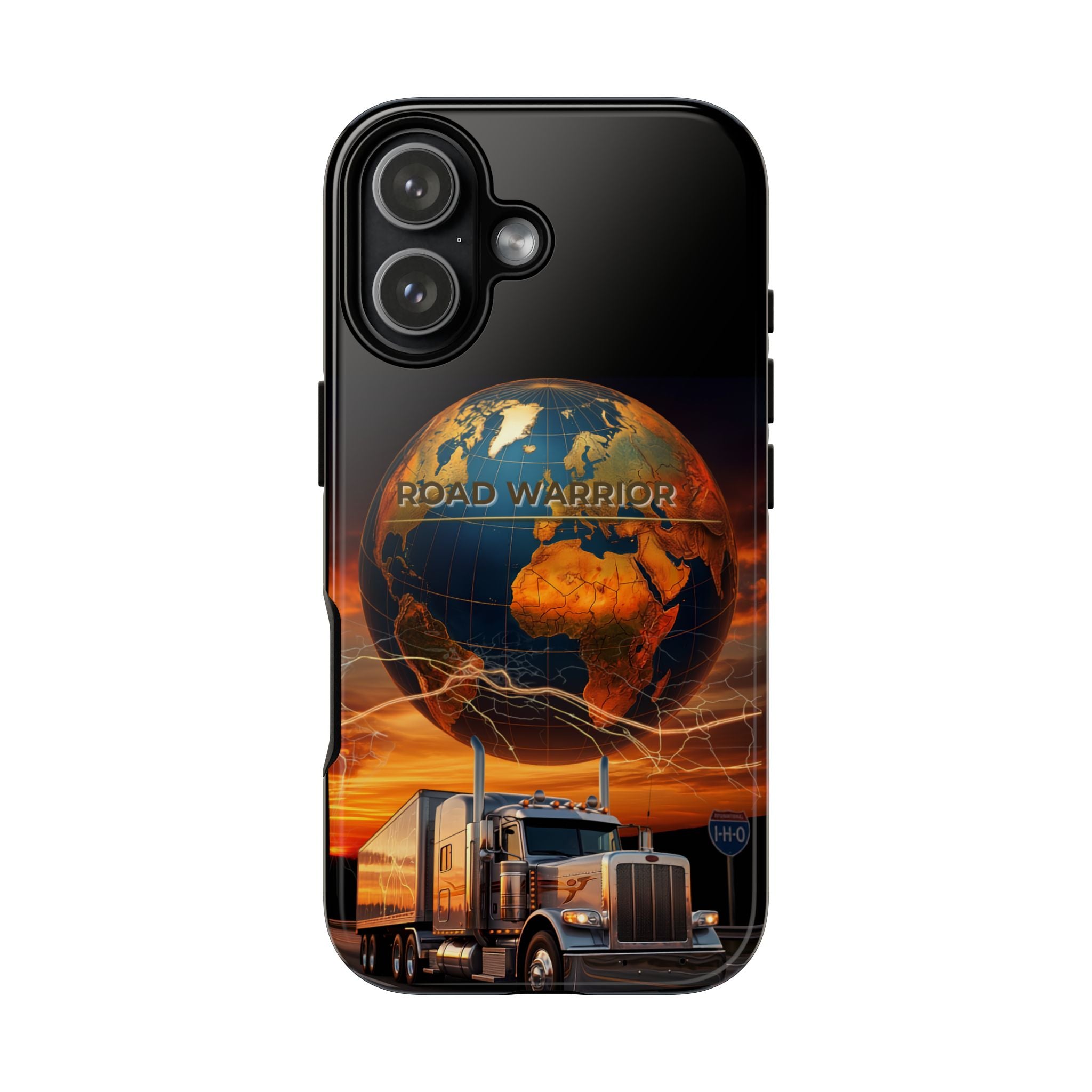 Truck Driver Phone Case — 'Global Road Warrior' Semi Truck Globe Tough Phone Cover