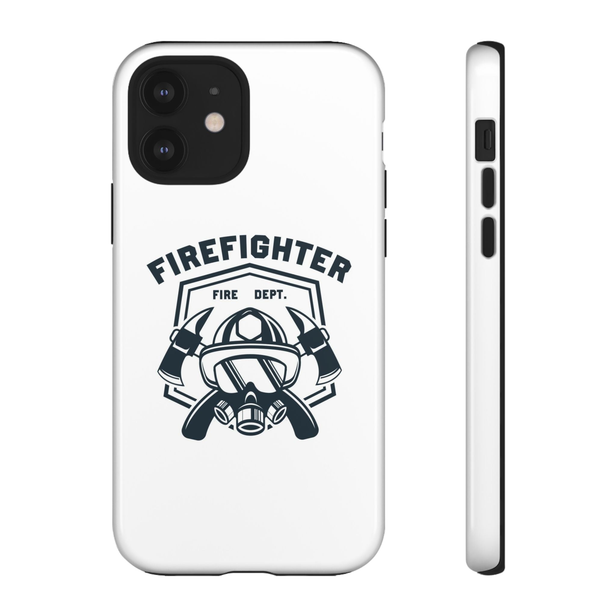 Firefighter Tough Phone Case — Fire Dept Helmet & Axes Protective Cover
