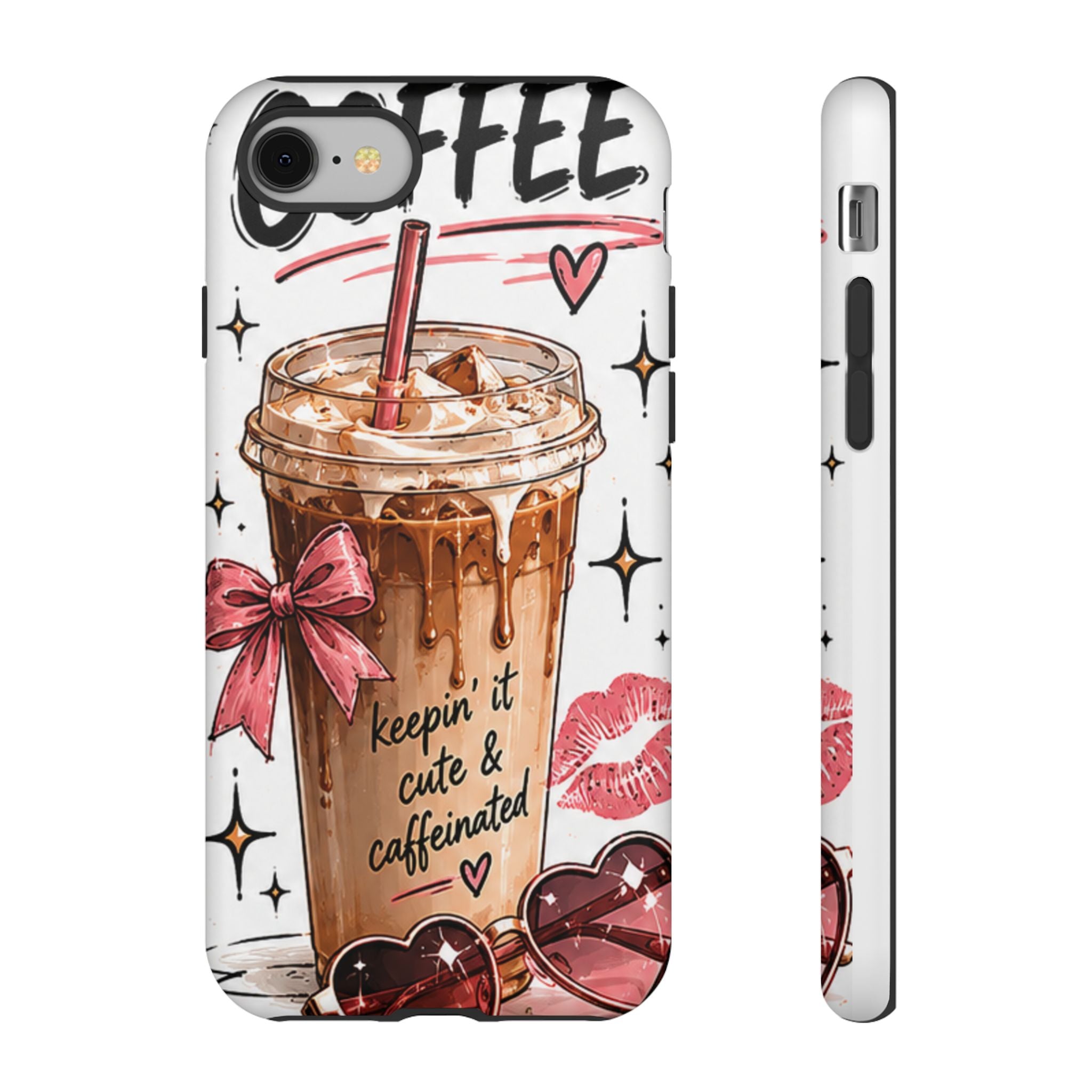 Phone Case — "Keepin' It Cute & Caffeinated" Iced Coffee Design