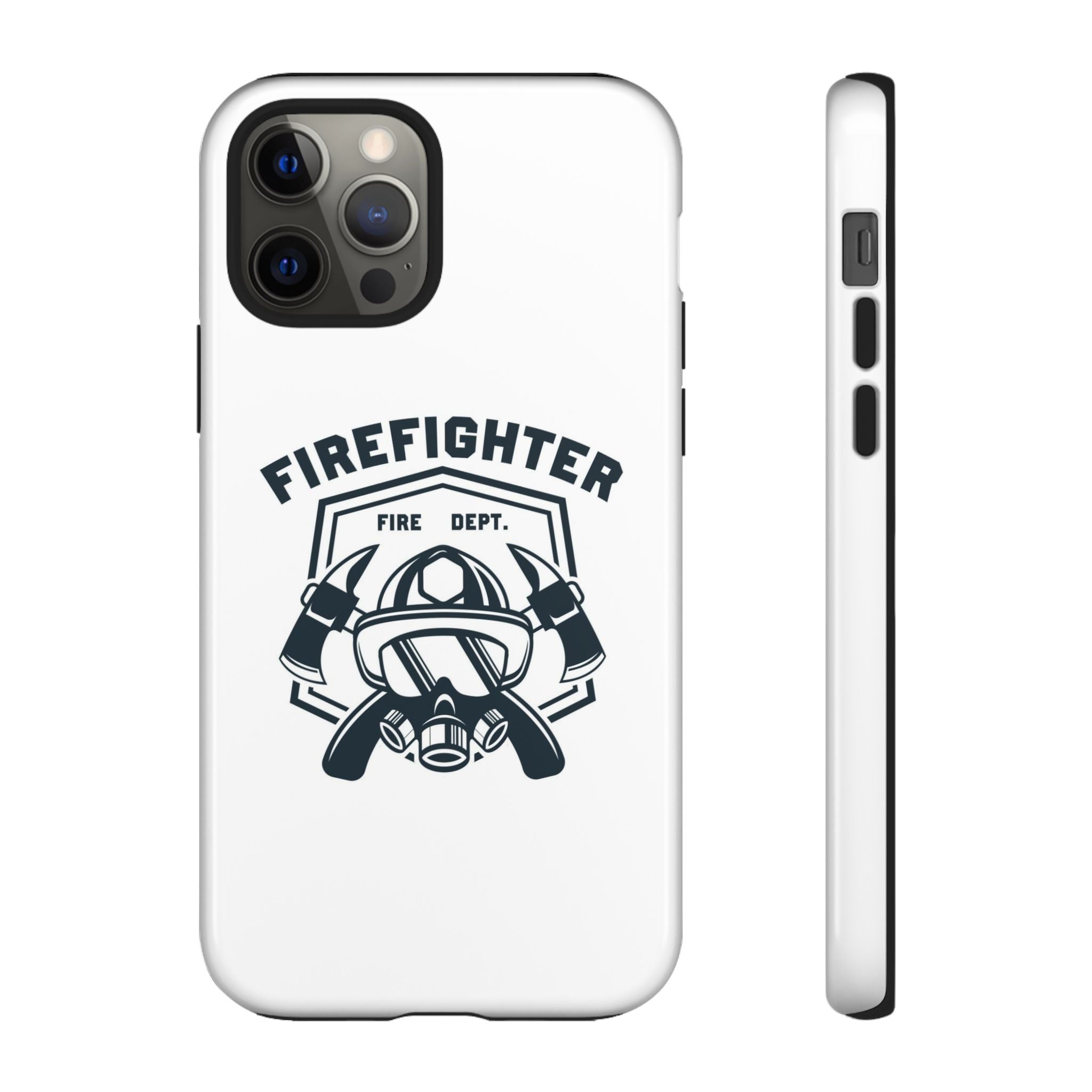 Firefighter Tough Phone Case — Fire Dept Helmet & Axes Protective Cover