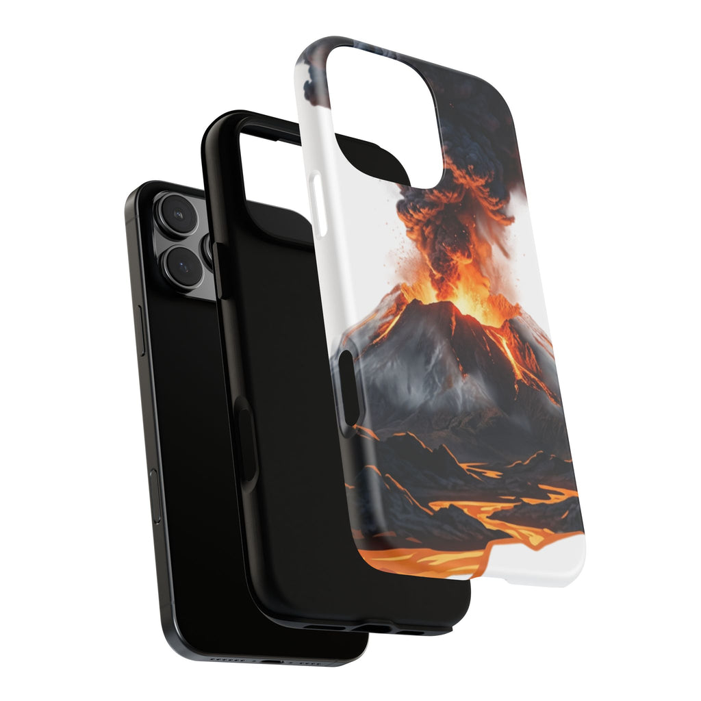 Volcano Eruption Tough Phone Case — Fiery Lava Protective Cover