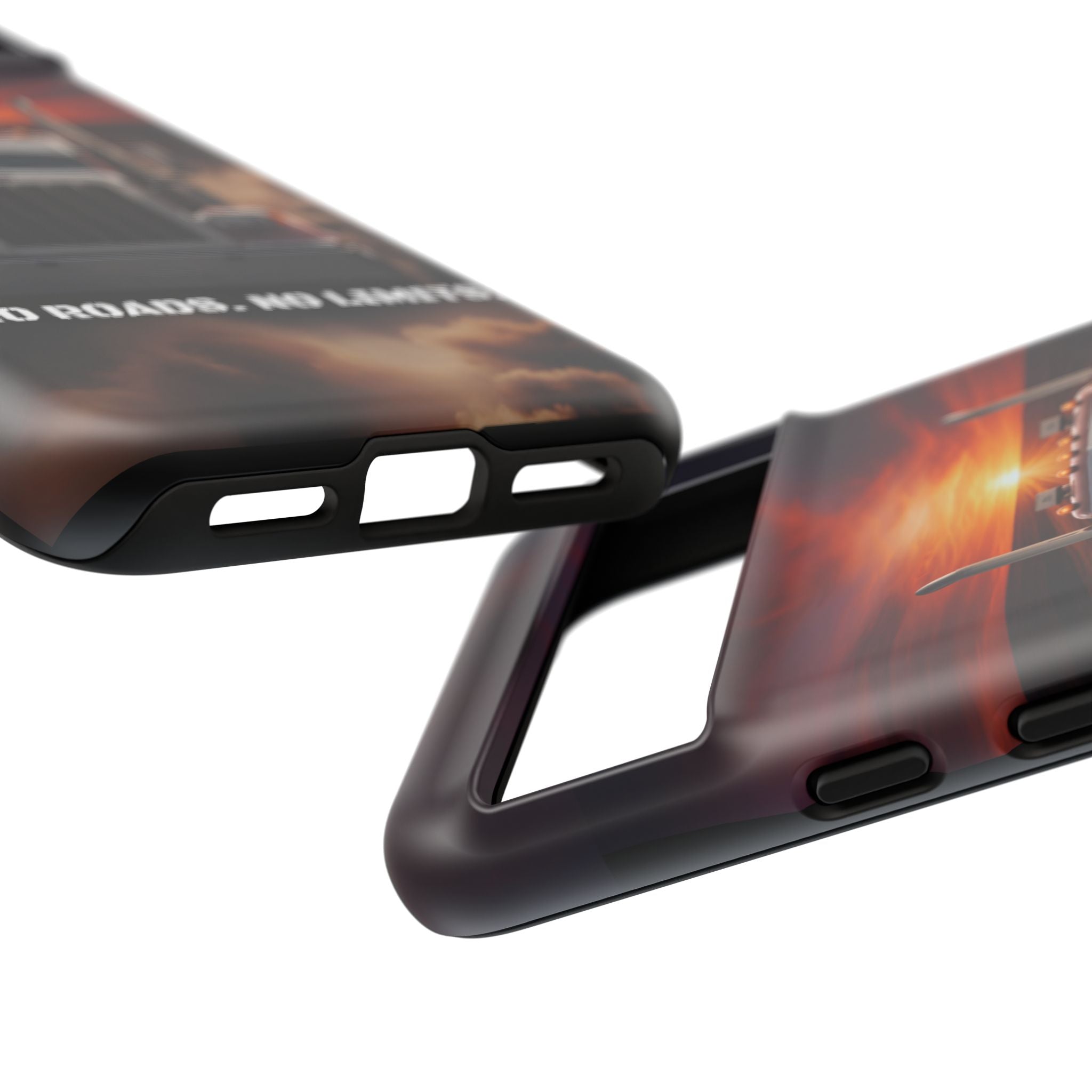 Truck Phone Case — "No Roads. No Limits." Sunset Semi Truck Protective Case