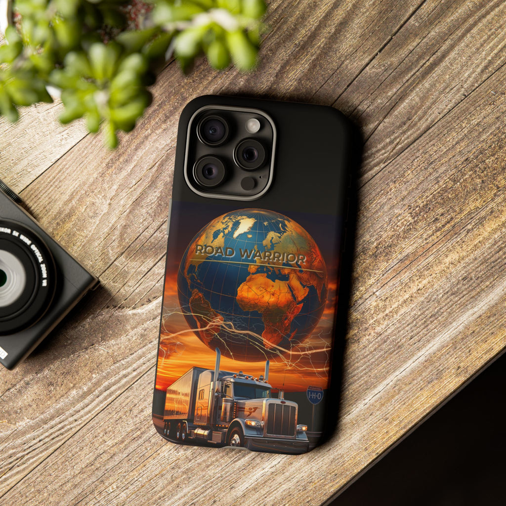 Truck Driver Phone Case — 'Global Road Warrior' Semi Truck Globe Tough Phone Cover