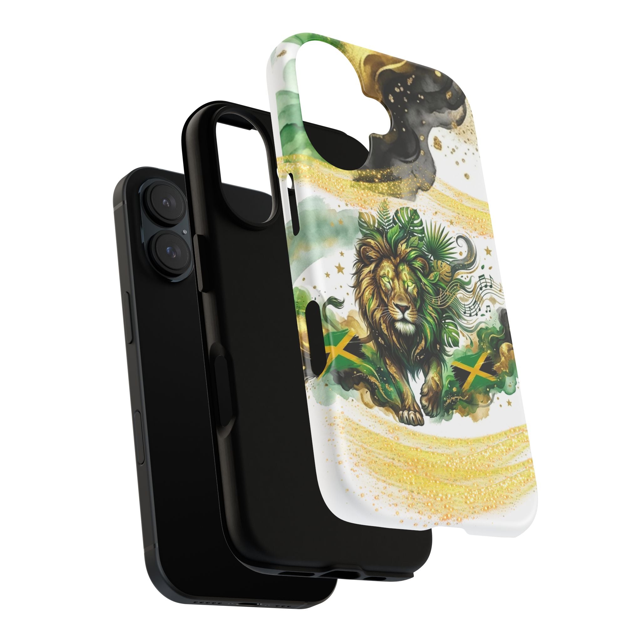 Reggae Lion Phone Case — Jamaican Flag Rasta Art Tough Phone Cover