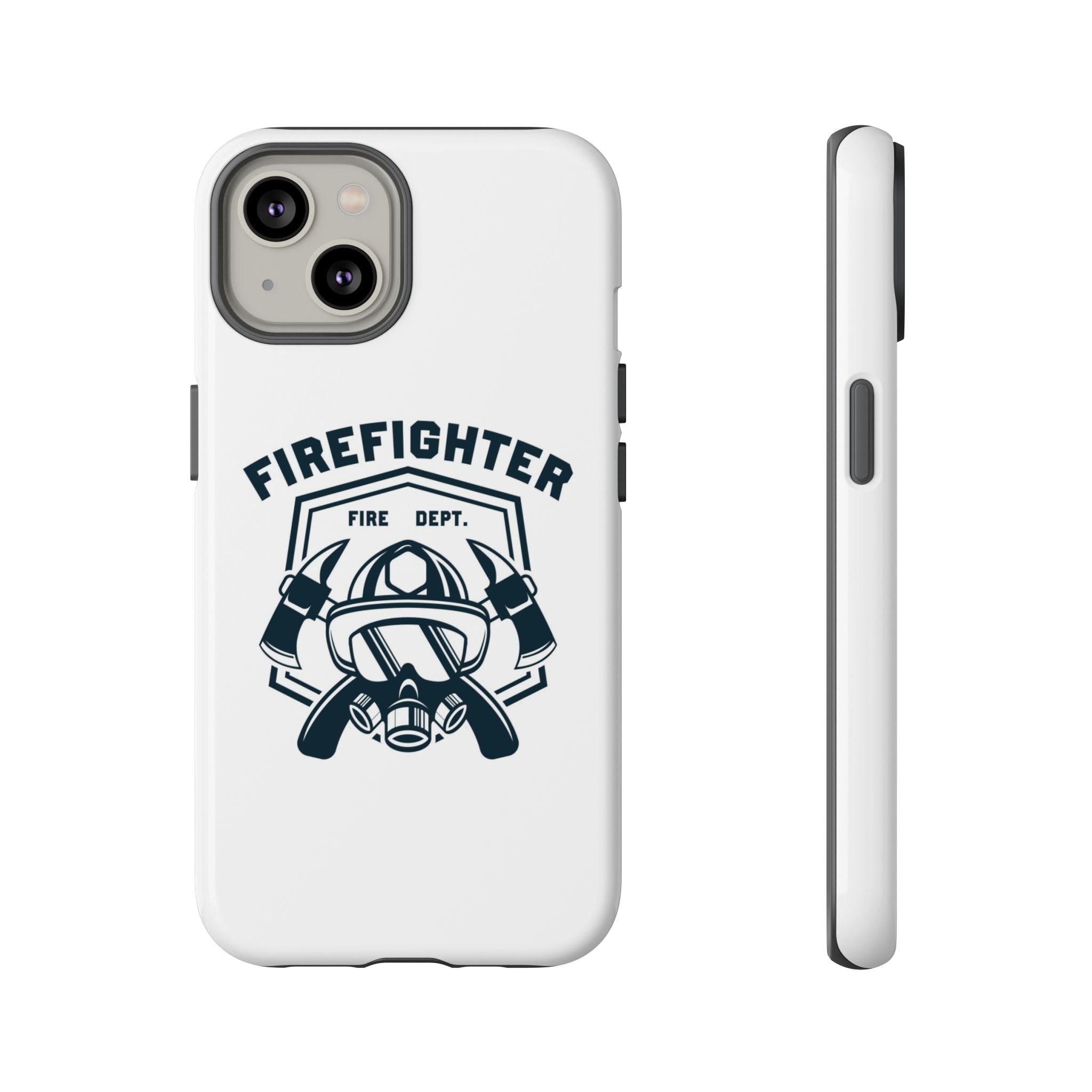 Firefighter Tough Phone Case — Fire Dept Helmet & Axes Protective Cover