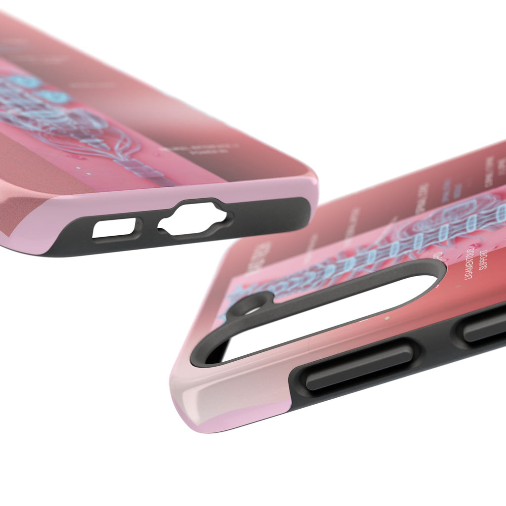 Anatomical Spine Tough Phone Case — Medical X-Ray Design, ‘Spinal Cord’ Labelled