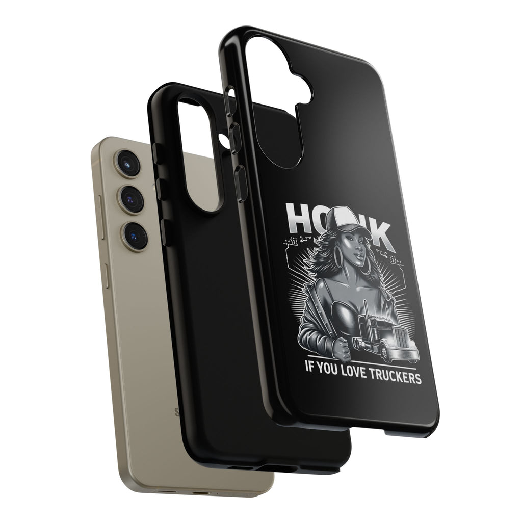 Phone Case — 'Honk' Trucker Girl Retro Semi Truck Protective Case