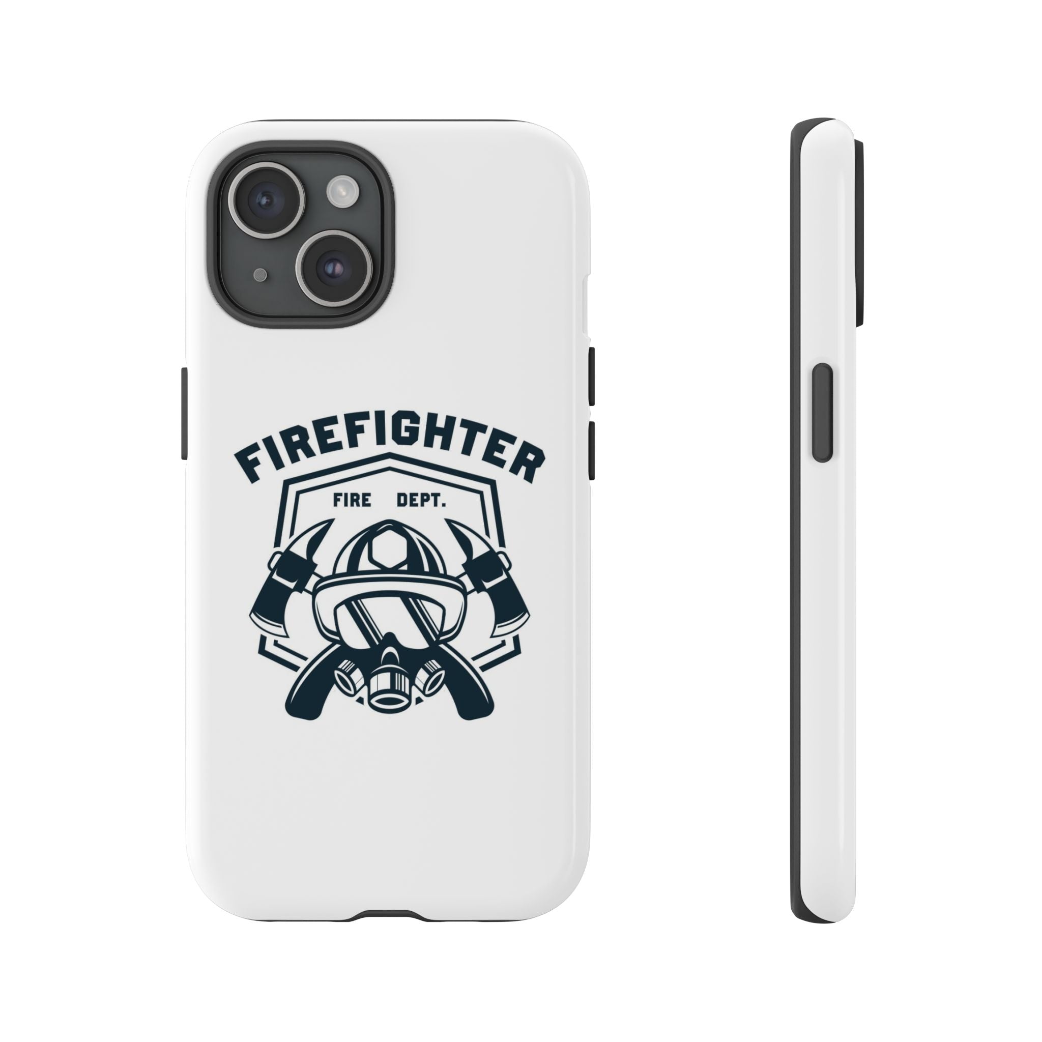 Firefighter Tough Phone Case — Fire Dept Helmet & Axes Protective Cover