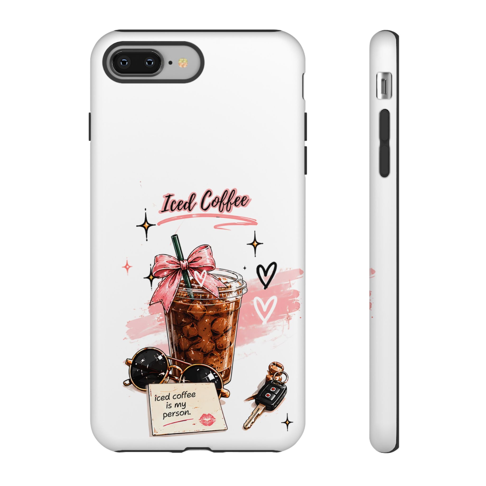Iced Coffee Phone Case – Cute Pink Boba Design ("Iced coffee is my person")