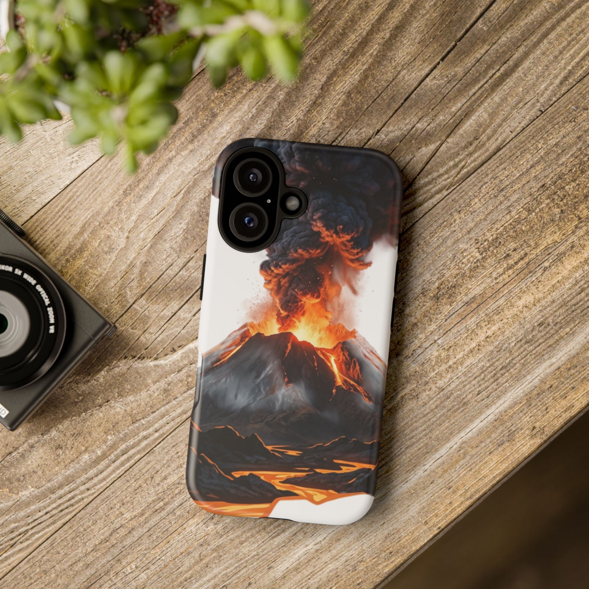 Volcano Eruption Tough Phone Case — Fiery Lava Protective Cover