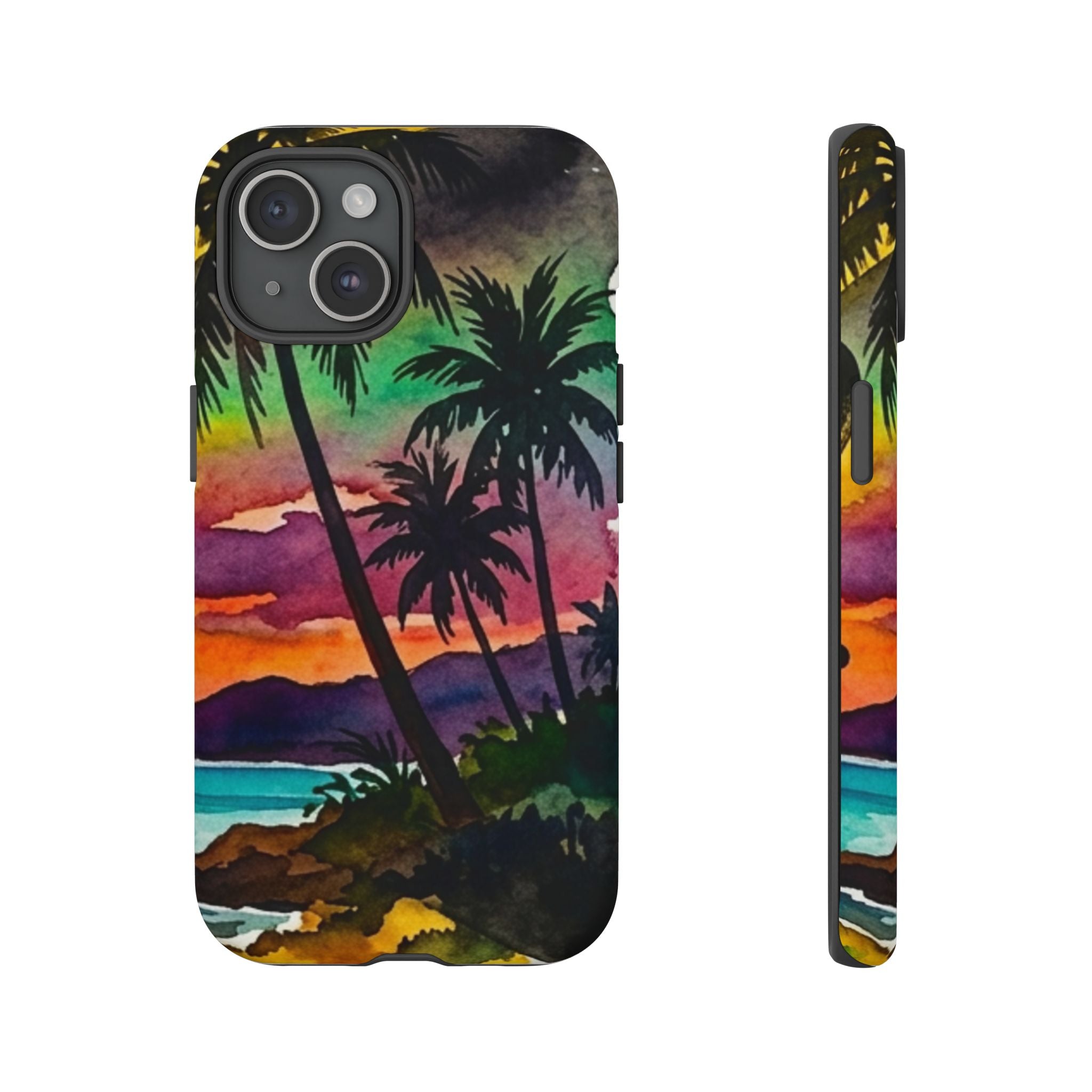 Tropical Sunset Phone Case – Palm Tree Beach Protective Cover
