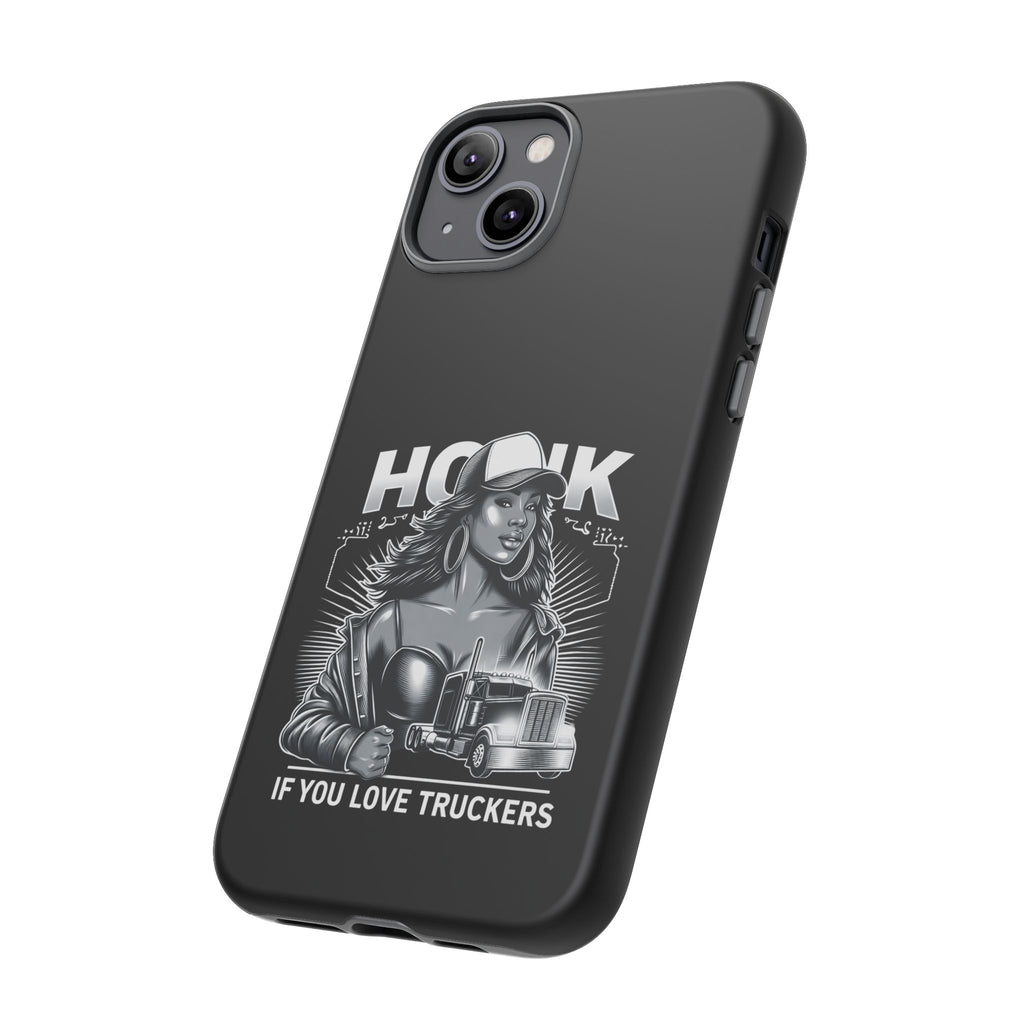 Phone Case — 'Honk' Trucker Girl Retro Semi Truck Protective Case