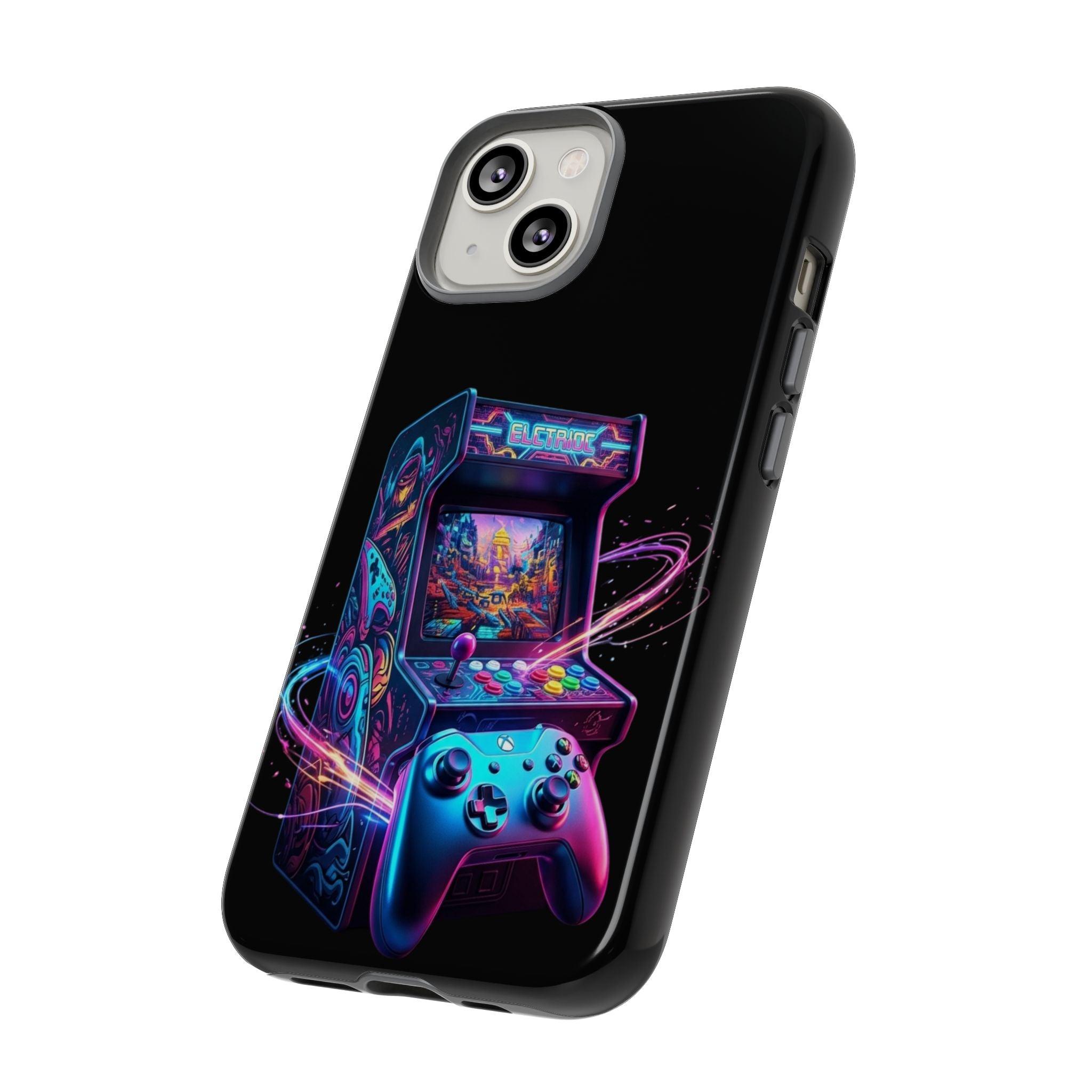 Retro Arcade Phone Case — Neon Gaming Controller Design