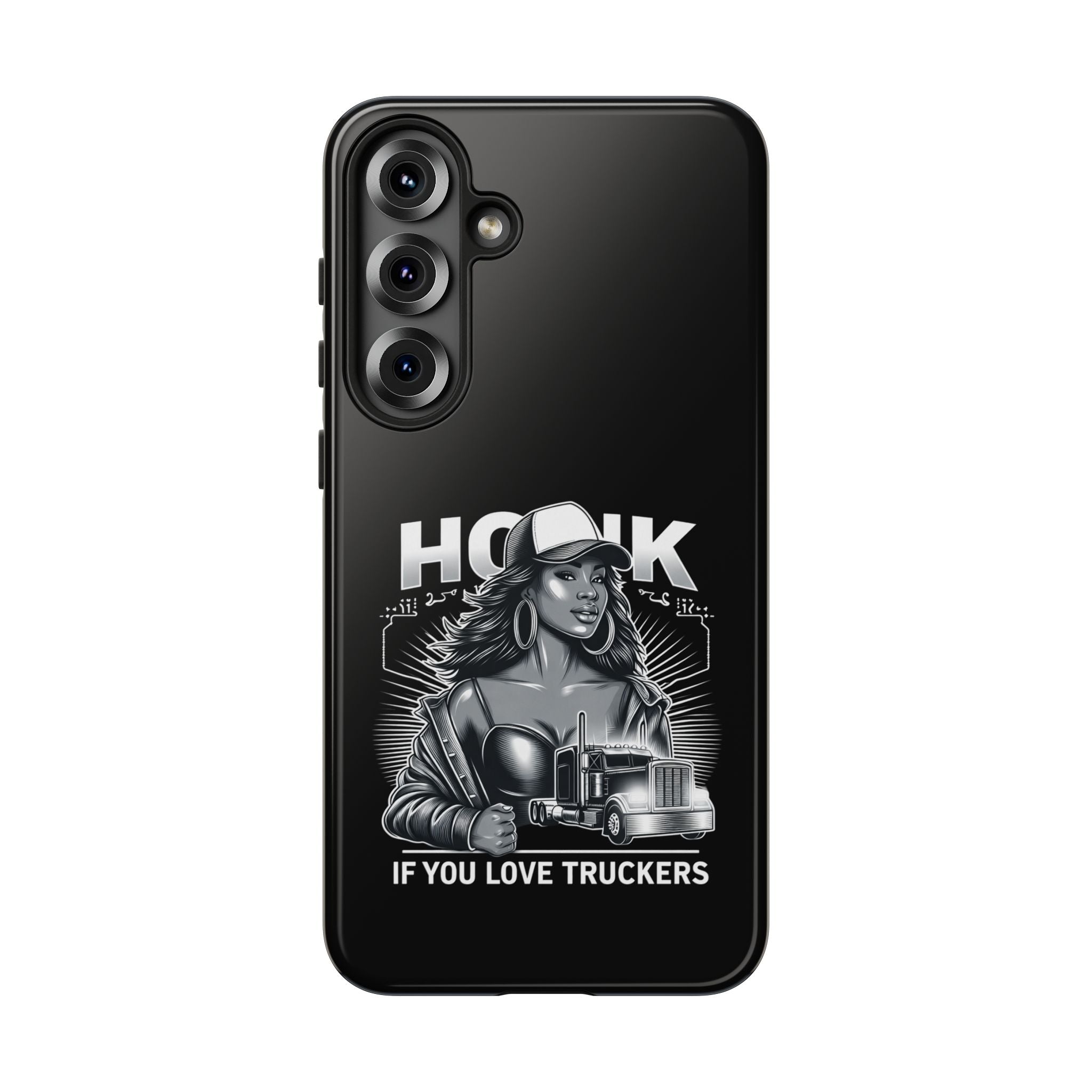 Phone Case — 'Honk' Trucker Girl Retro Semi Truck Protective Case