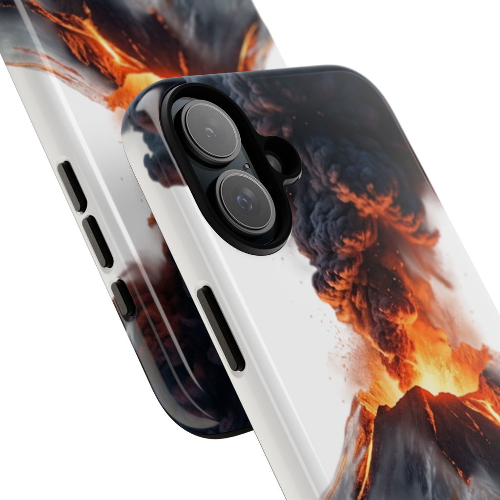 Volcano Eruption Tough Phone Case — Fiery Lava Protective Cover