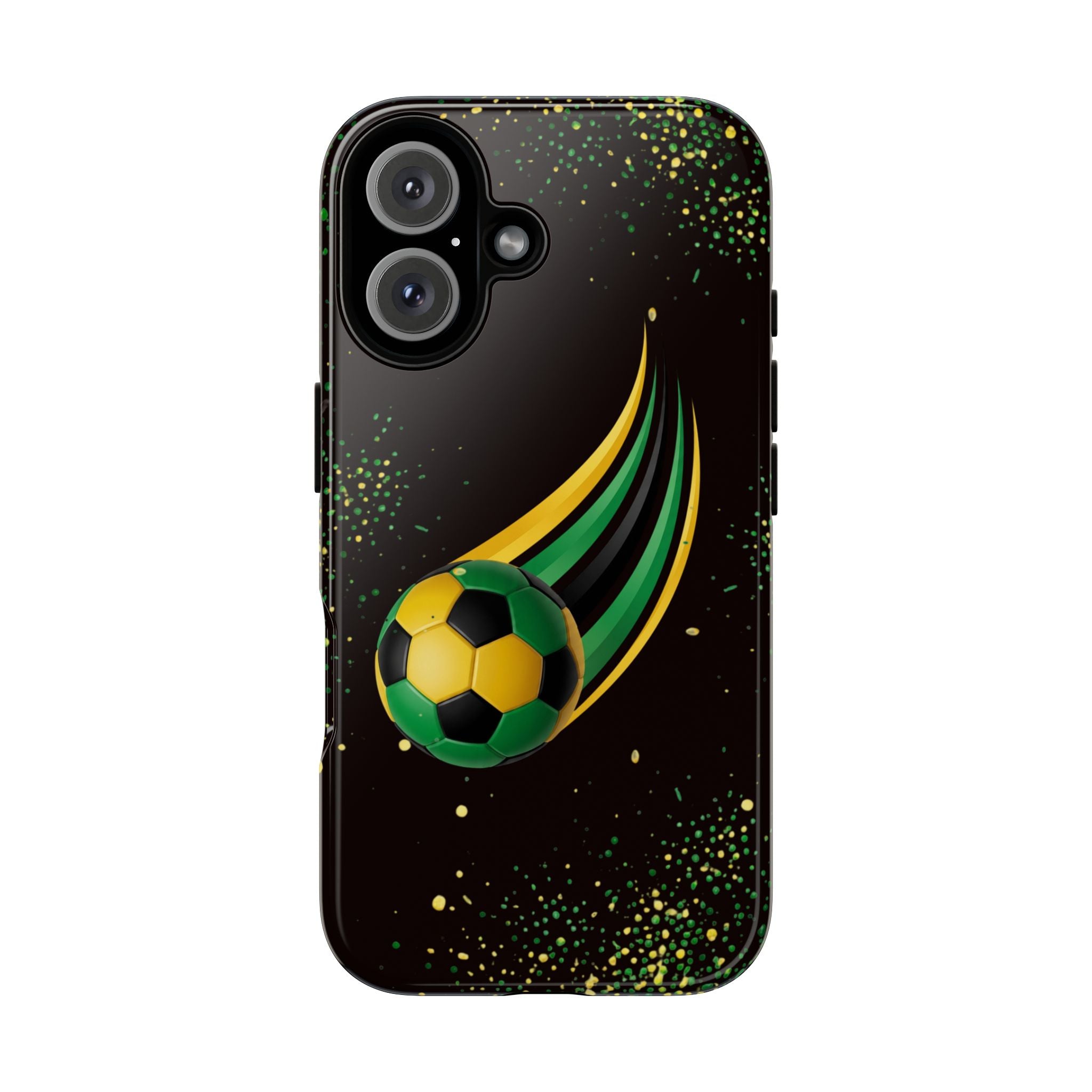 Soccer Comet Tough Phone Case – Green & Yellow Football Design