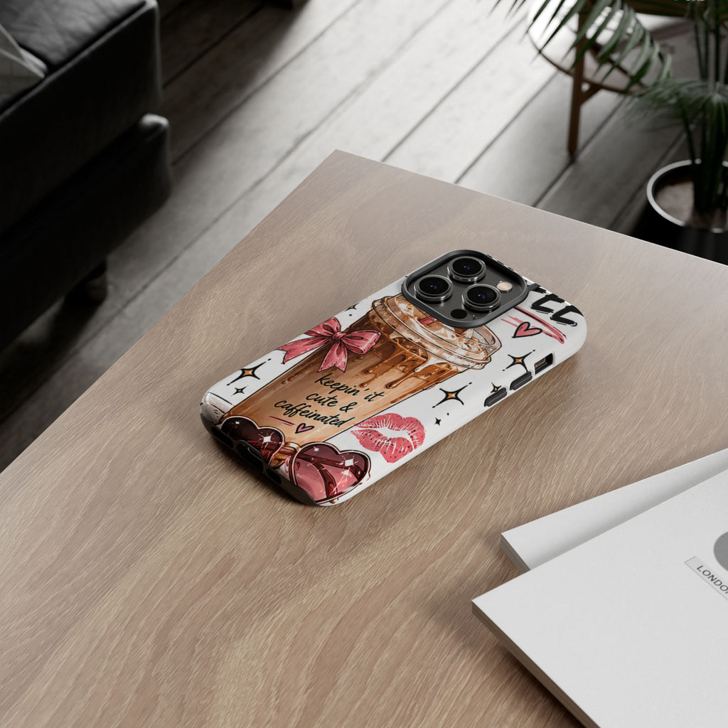 Phone Case — "Keepin' It Cute & Caffeinated" Iced Coffee Design