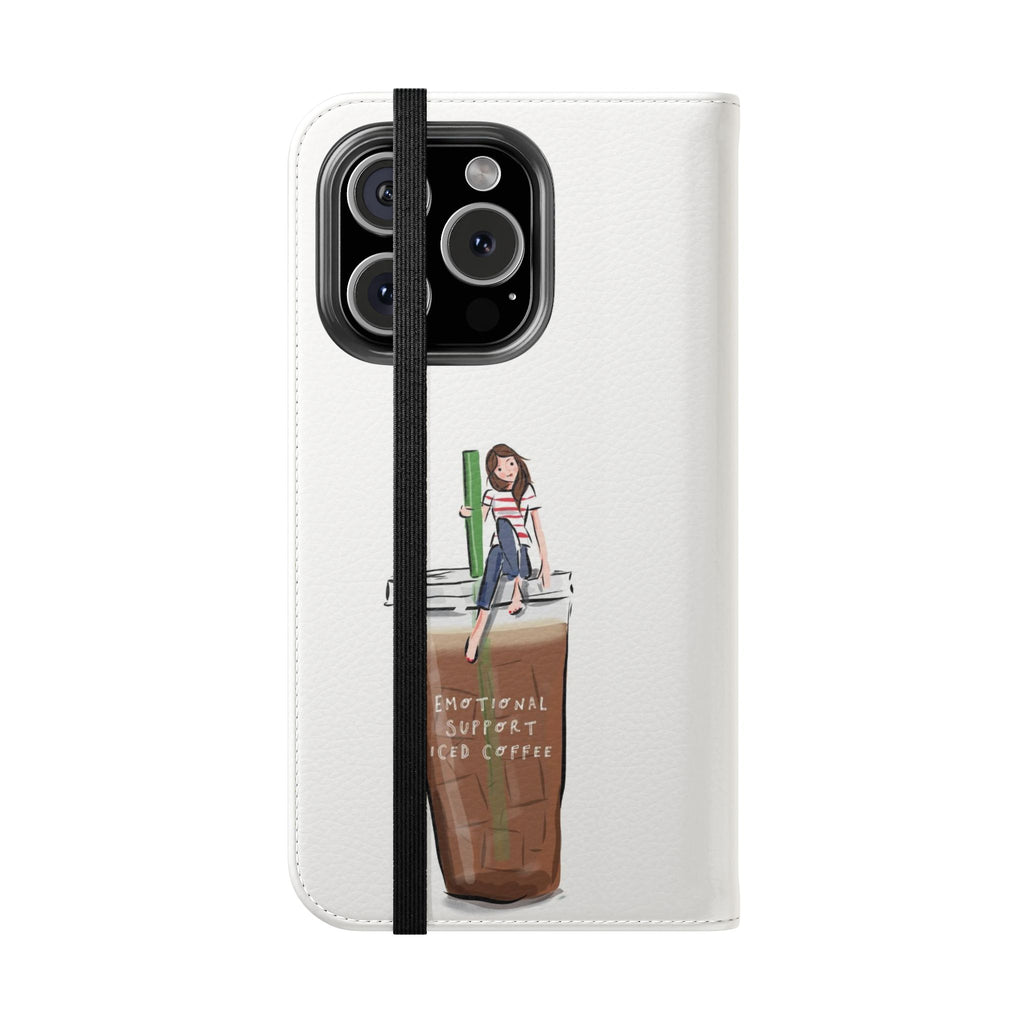 Flip Case — "Emotional Support Iced Coffee" Phone Wallet Case