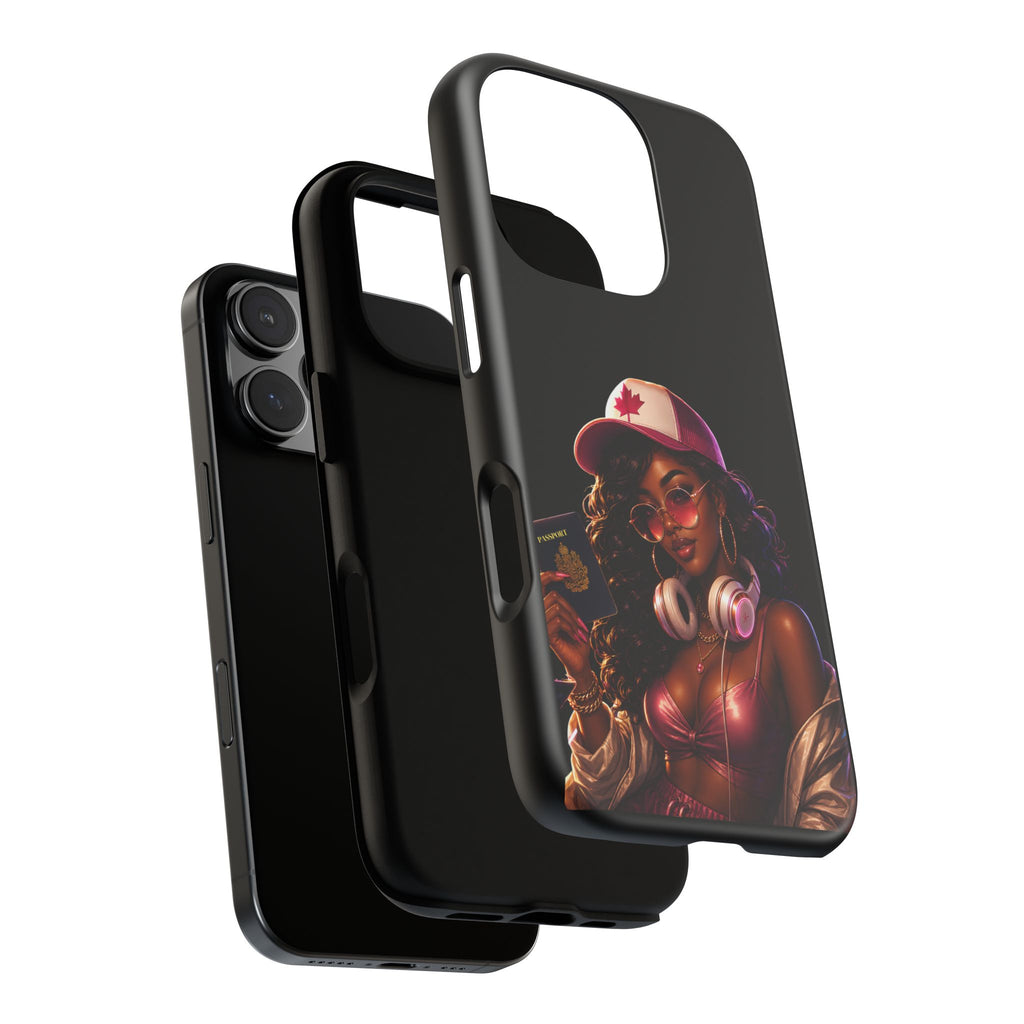 Phone Case — Stylish Urban Woman Design with Maple Cap