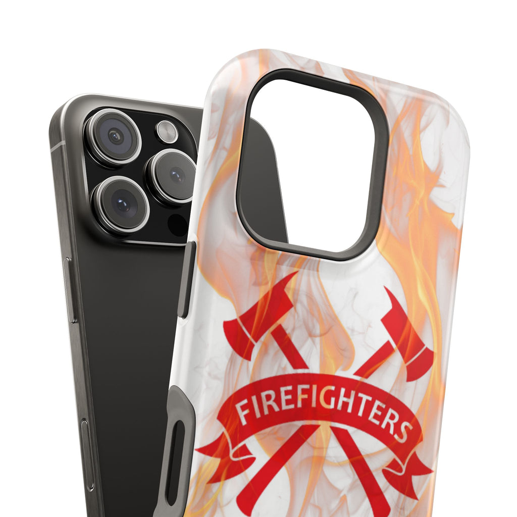 Firefighters Magnetic Impact-Resistant Phone Case — Flame Design with Maltese Cross