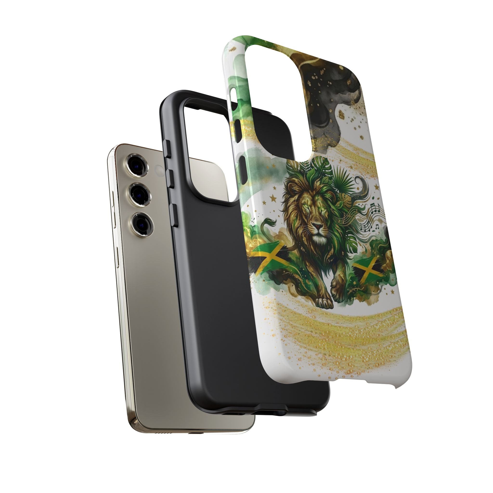 Reggae Lion Phone Case — Jamaican Flag Rasta Art Tough Phone Cover