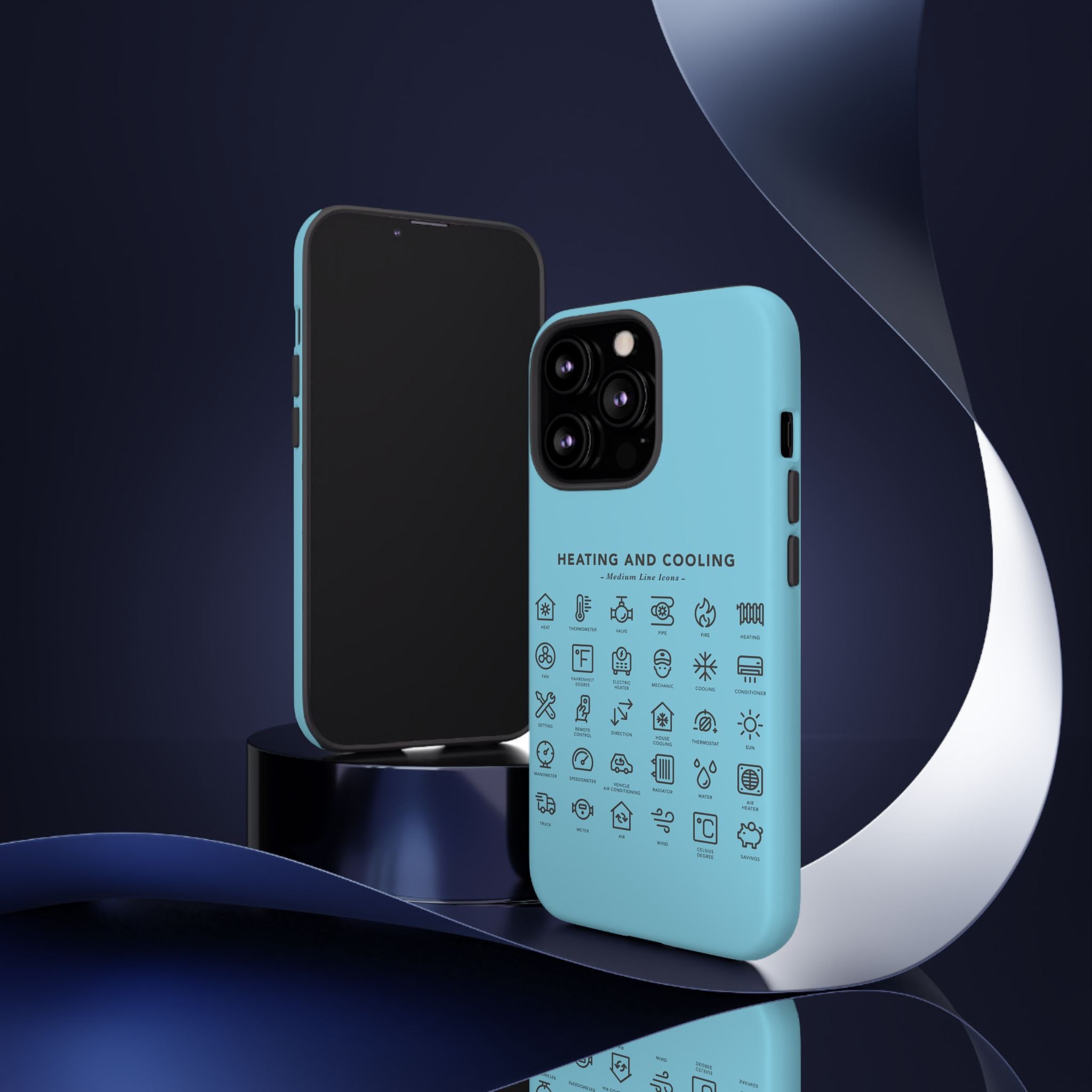 Heating and Cooling Icons Phone Case – HVAC Technician Protective Phone Cover