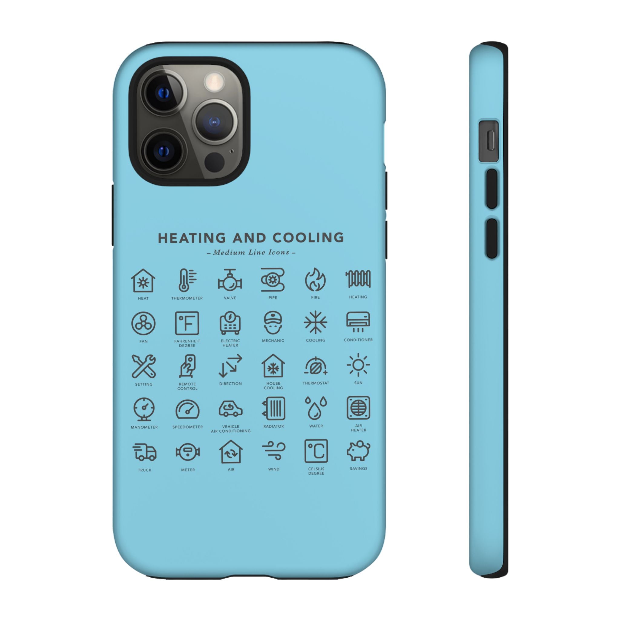Heating and Cooling Icons Phone Case – HVAC Technician Protective Phone Cover