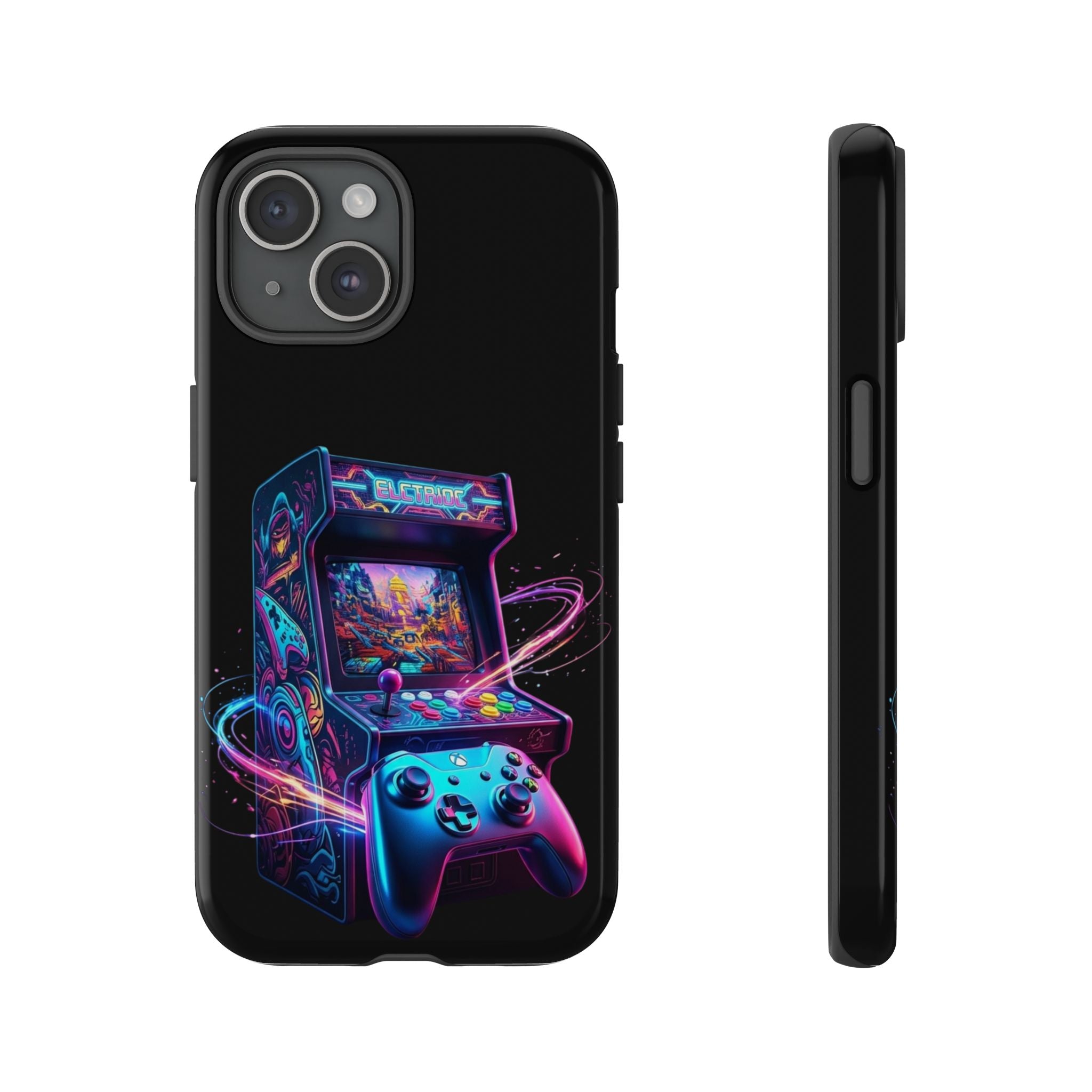 Retro Arcade Phone Case — Neon Gaming Controller Design