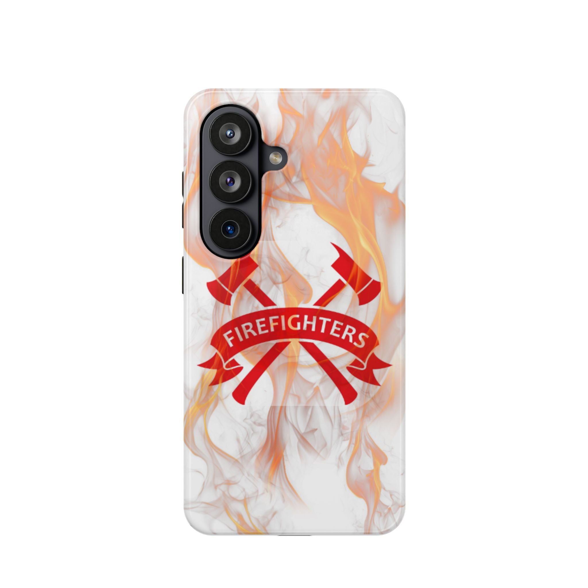 Firefighters Magnetic Impact-Resistant Phone Case — Flame Design with Maltese Cross