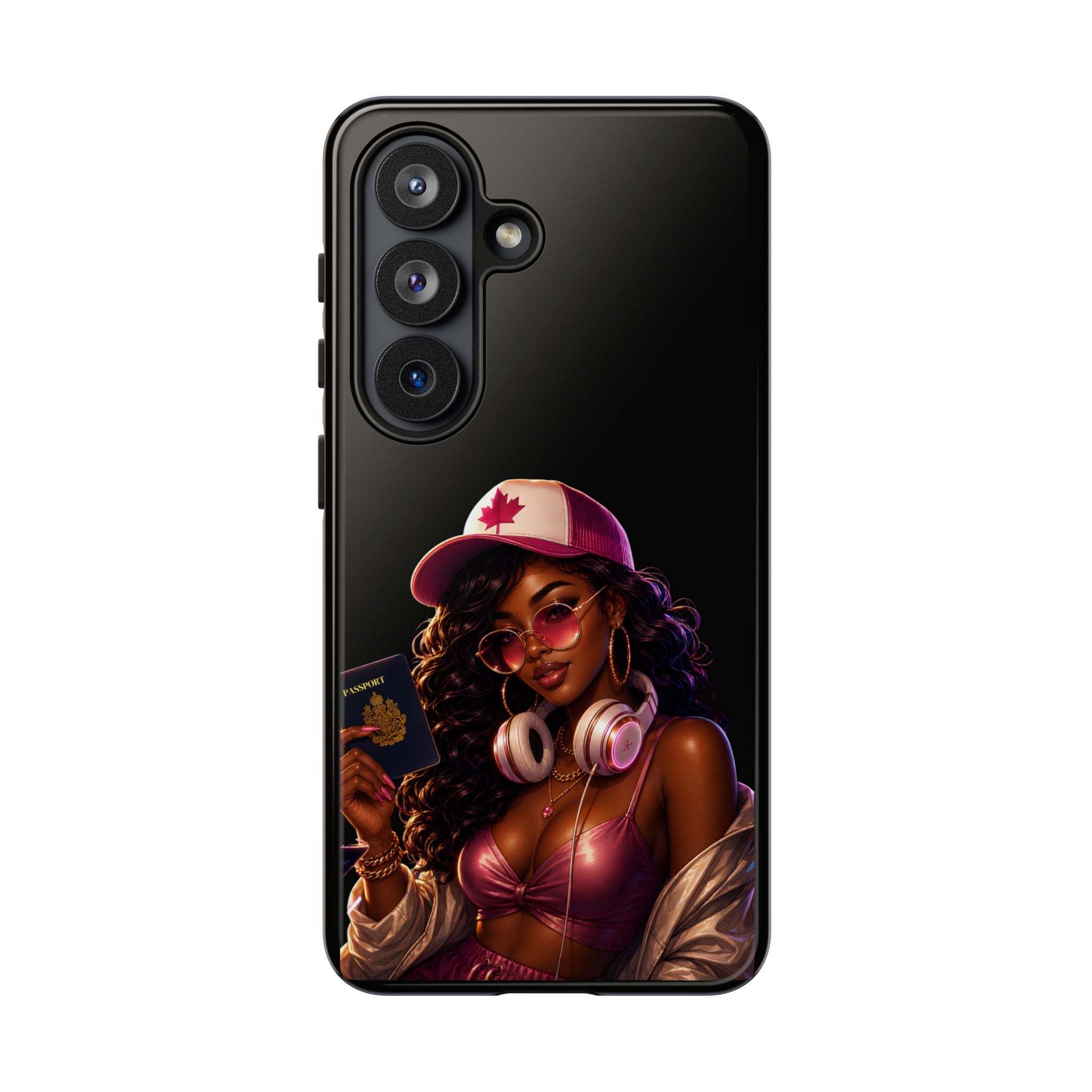 Phone Case — Stylish Urban Woman Design with Maple Cap