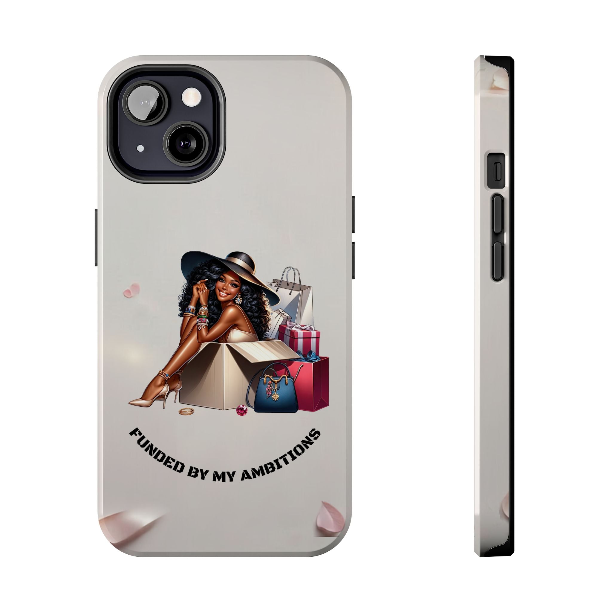 Chic Shopper Tough Phone Case — Stylish Black Woman with Shopping Bags