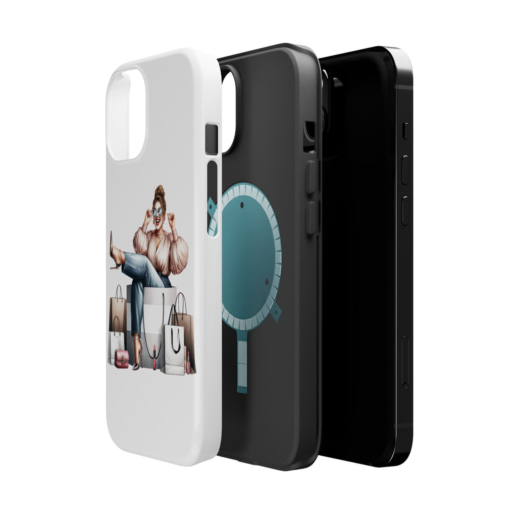 Magnetic Impact-Resistant Case — Luxury Shopper Goddess on Clouds Phone Cover