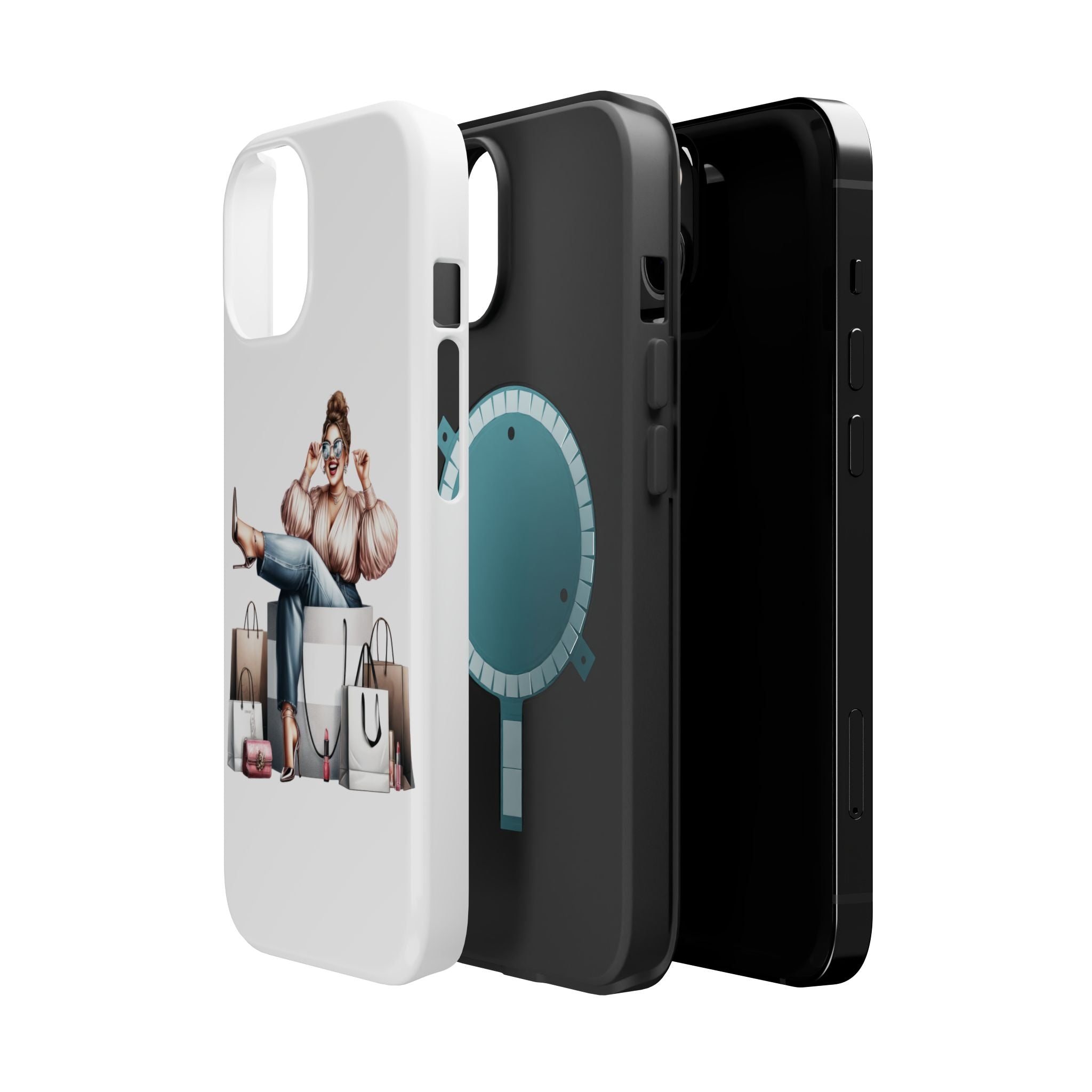Magnetic Impact-Resistant Case — Luxury Shopper Goddess on Clouds Phone Cover