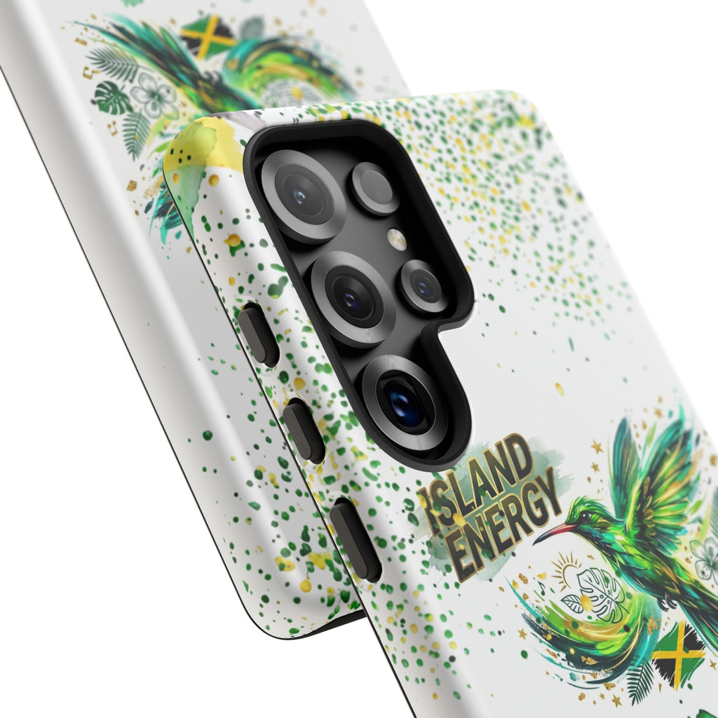 Island Energy Tough Phone Case — Colorful Hummingbird & Tropical Sunset Protective Cover