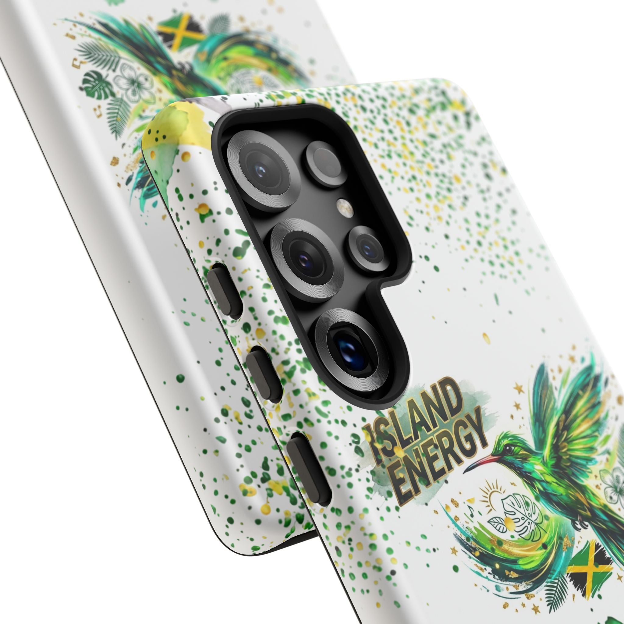 Island Energy Tough Phone Case — Colorful Hummingbird & Tropical Sunset Protective Cover
