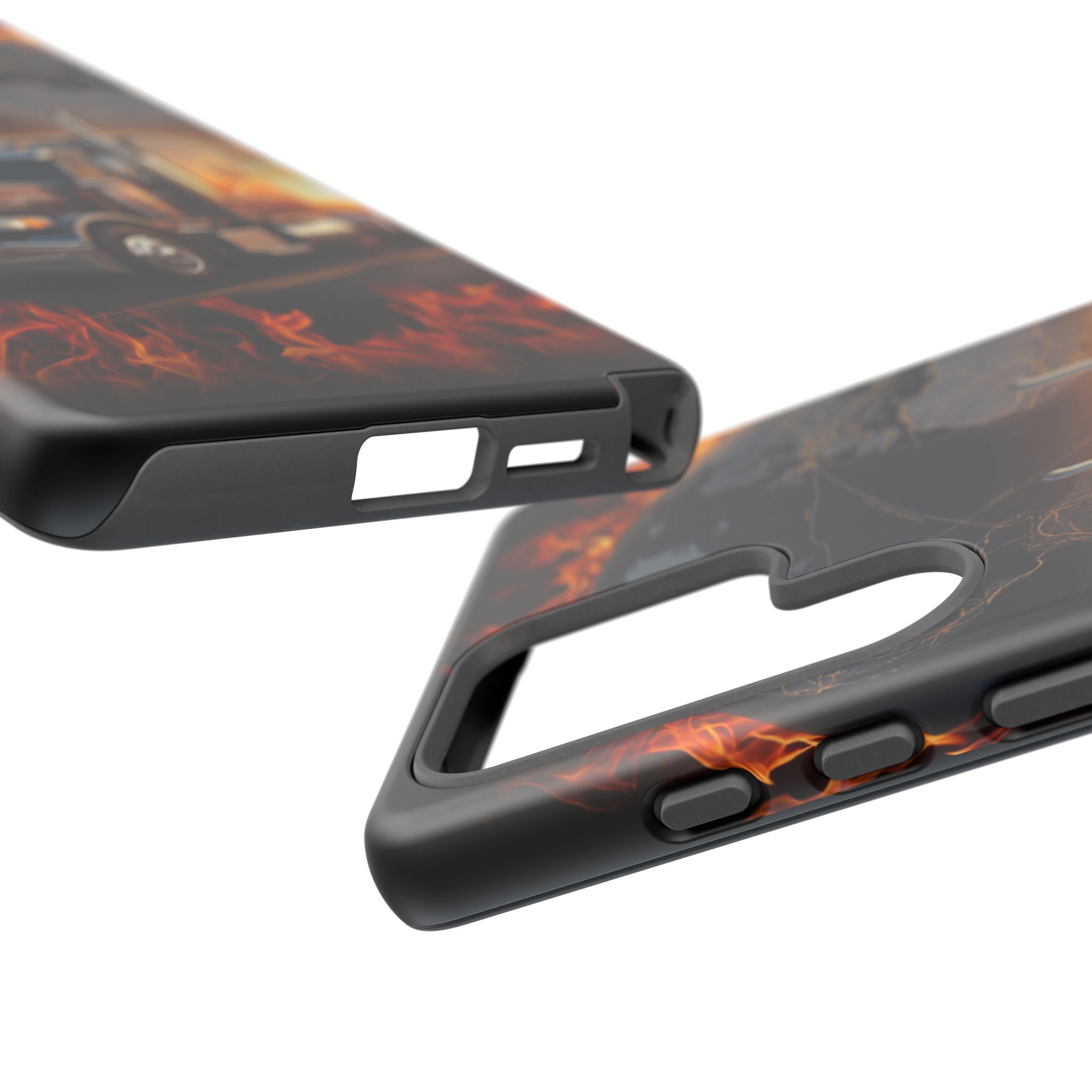 Truck Flames Phone Case — Bold Semi-Truck Globe Design
