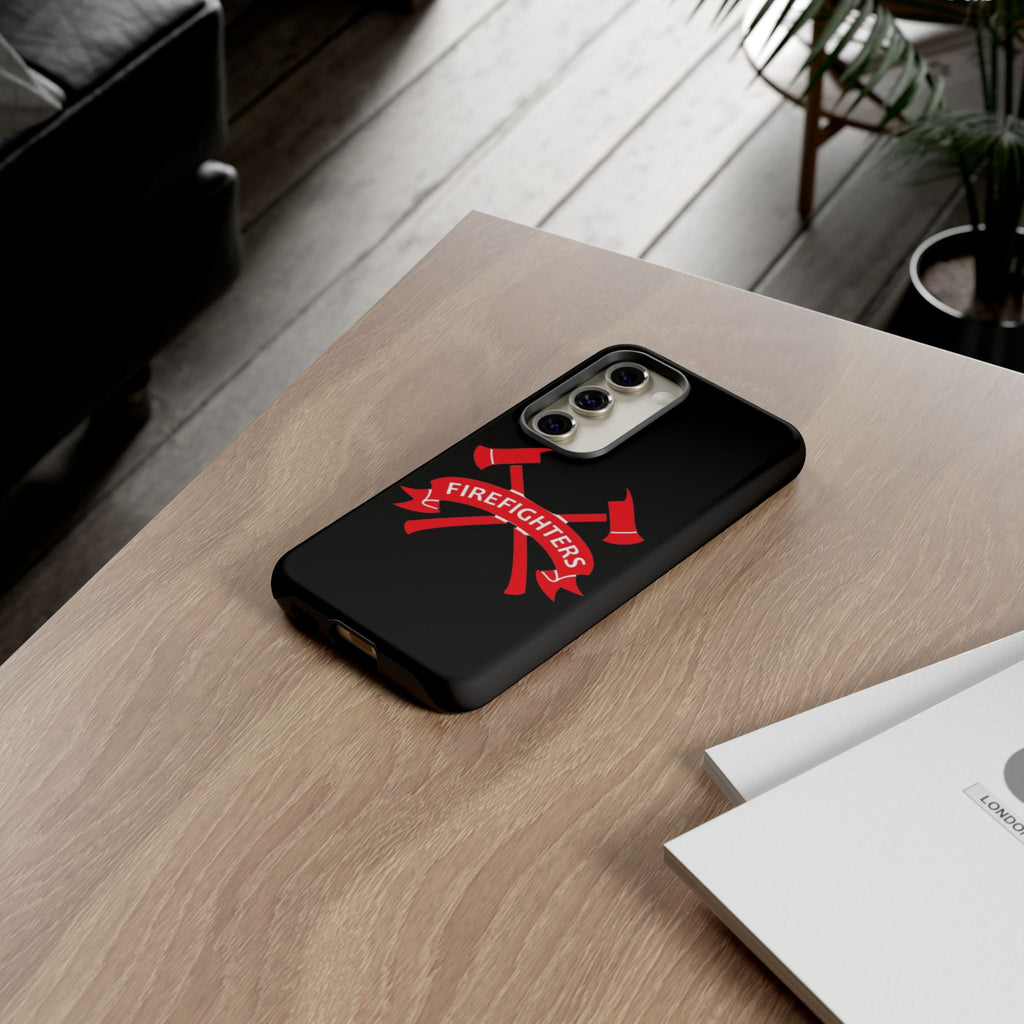 Firefighters Tough Phone Case — Red Crossed Axes Design