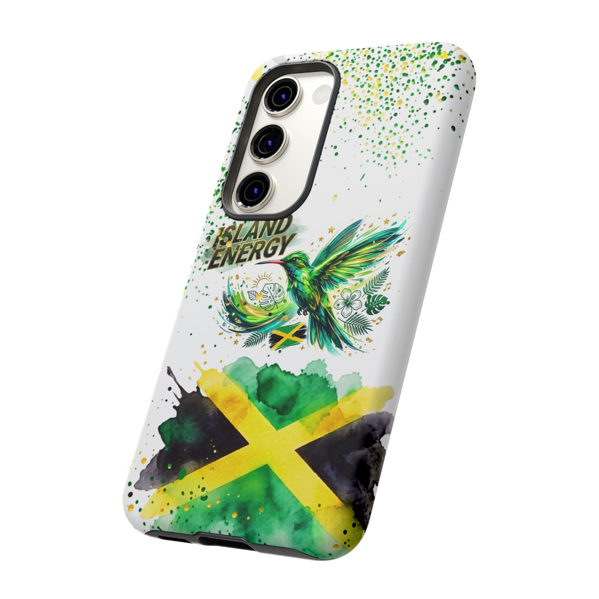 Island Energy Tough Phone Case — Colorful Hummingbird & Tropical Sunset Protective Cover