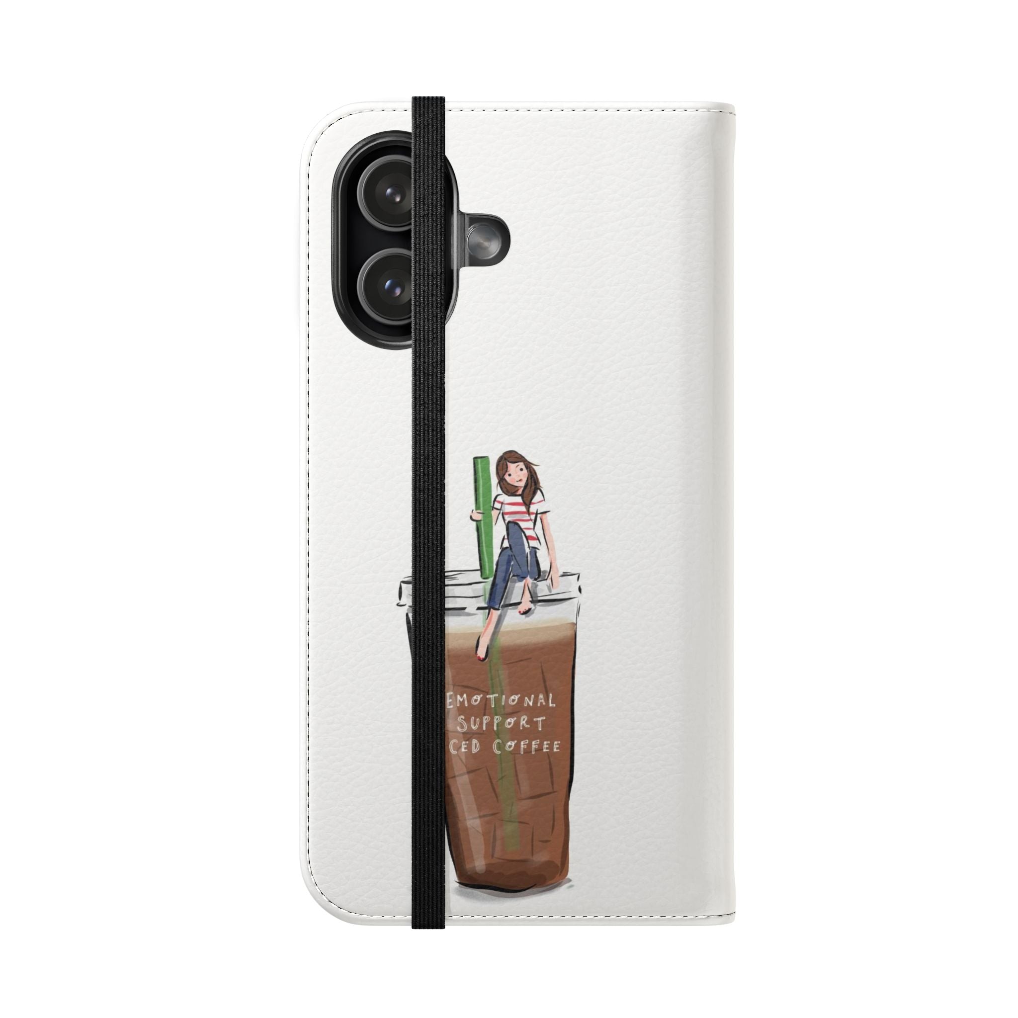 Flip Case — "Emotional Support Iced Coffee" Phone Wallet Case