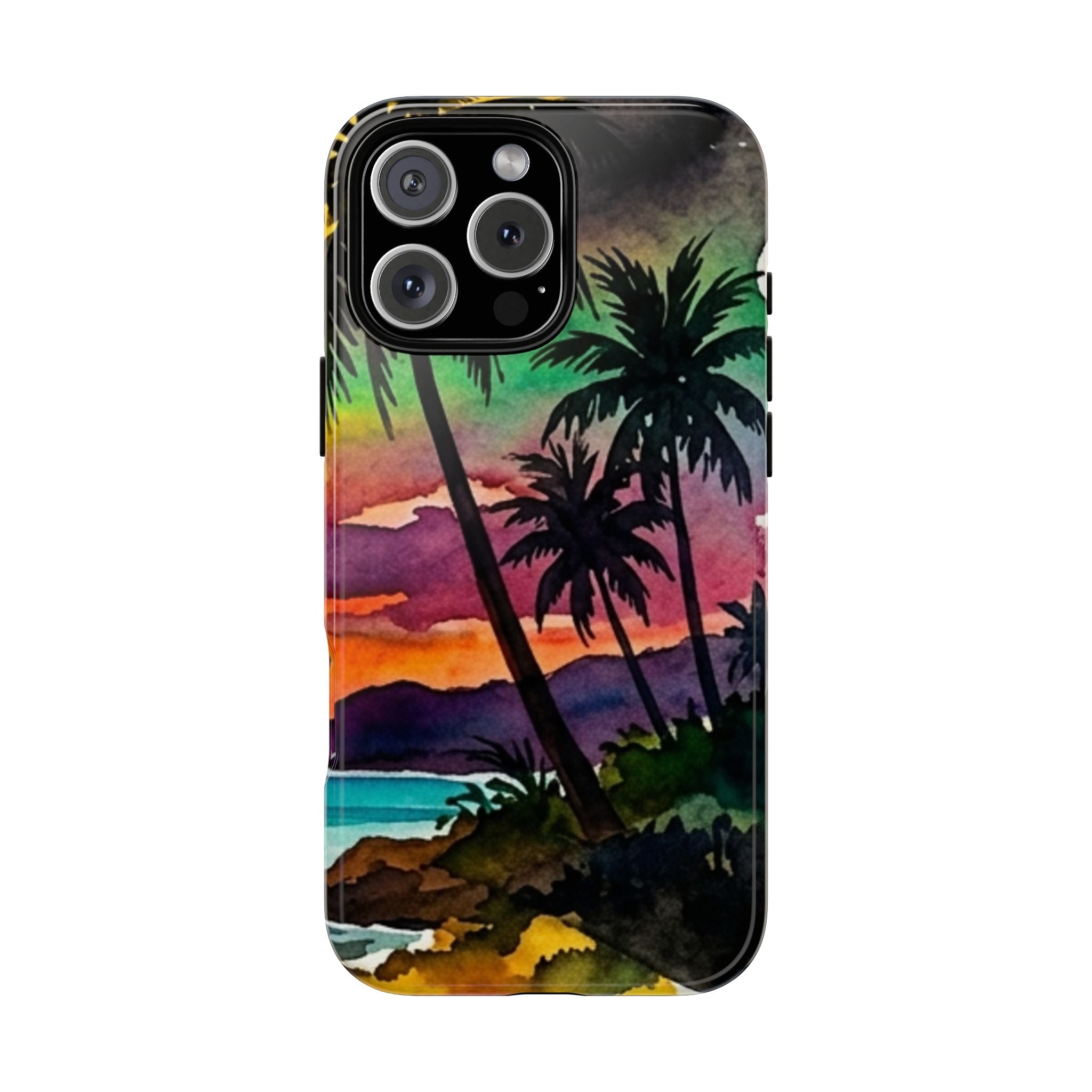 Tropical Sunset Phone Case – Palm Tree Beach Protective Cover