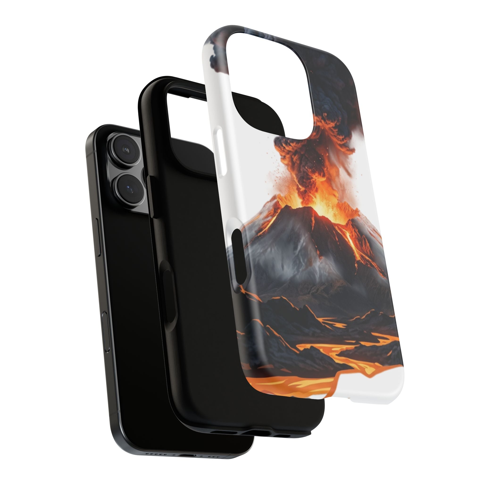 Volcano Eruption Tough Phone Case — Fiery Lava Protective Cover