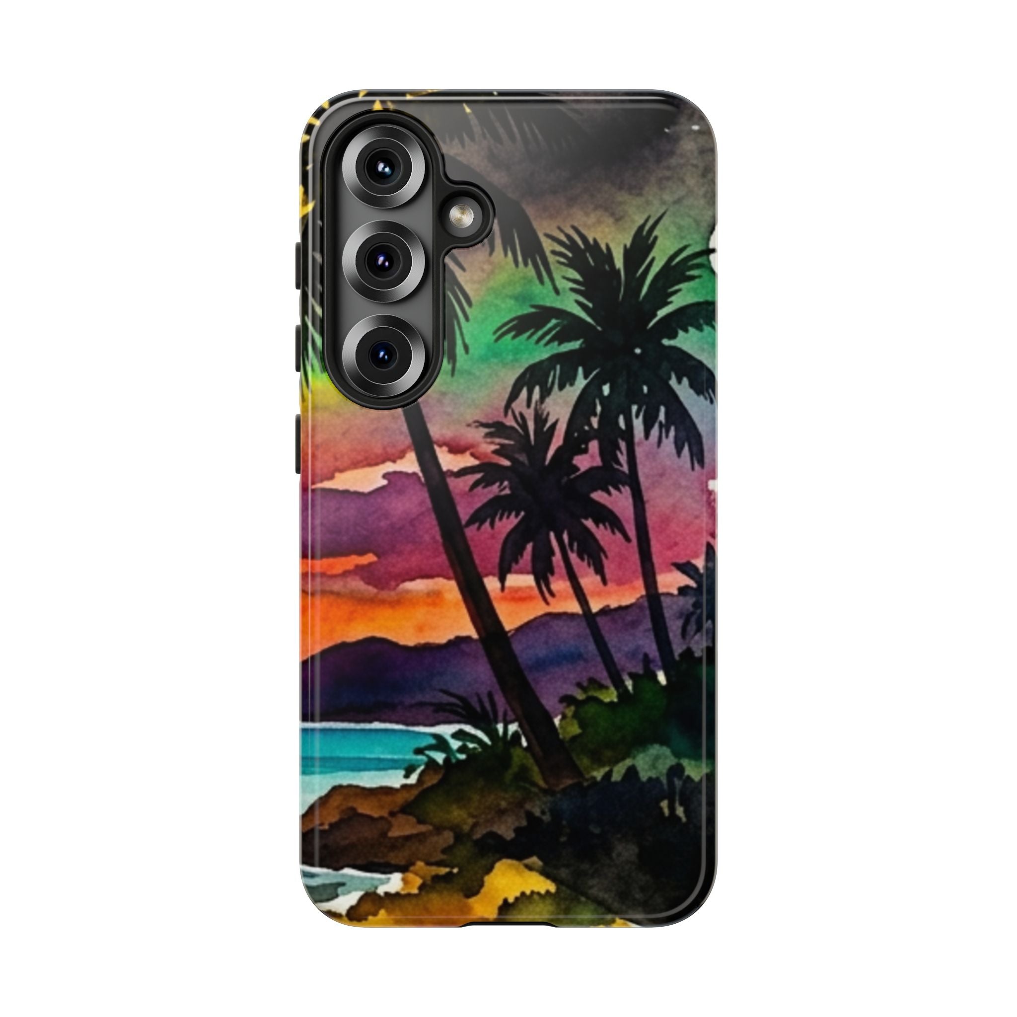 Tropical Sunset Phone Case – Palm Tree Beach Protective Cover