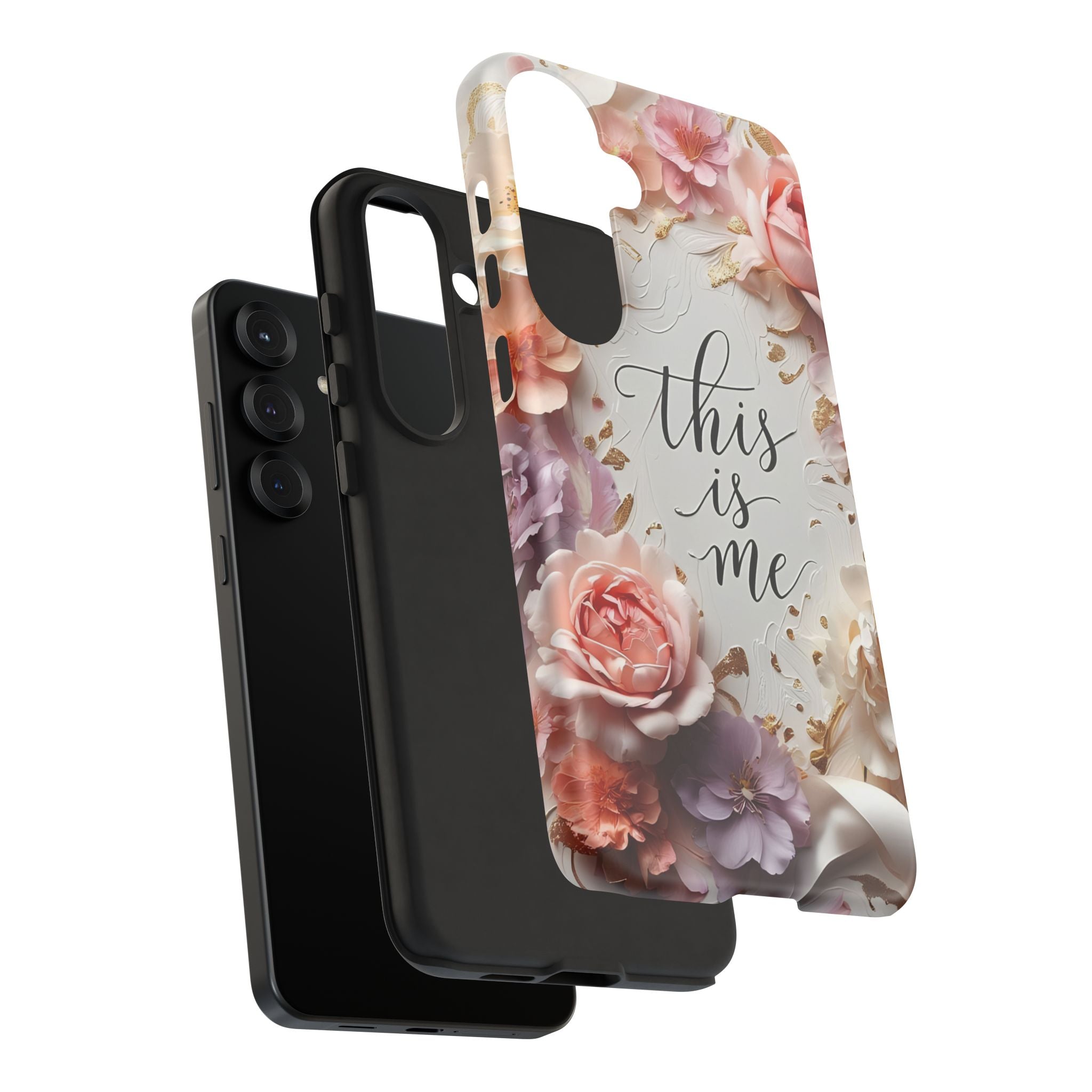 Floral "This Is Me" Tough Phone Case — Protective Floral iPhone Cover for Self-Expression, Gift for Her
