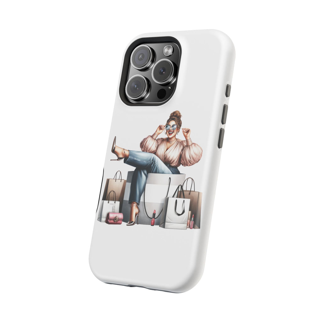 Magnetic Impact-Resistant Case — Luxury Shopper Goddess on Clouds Phone Cover