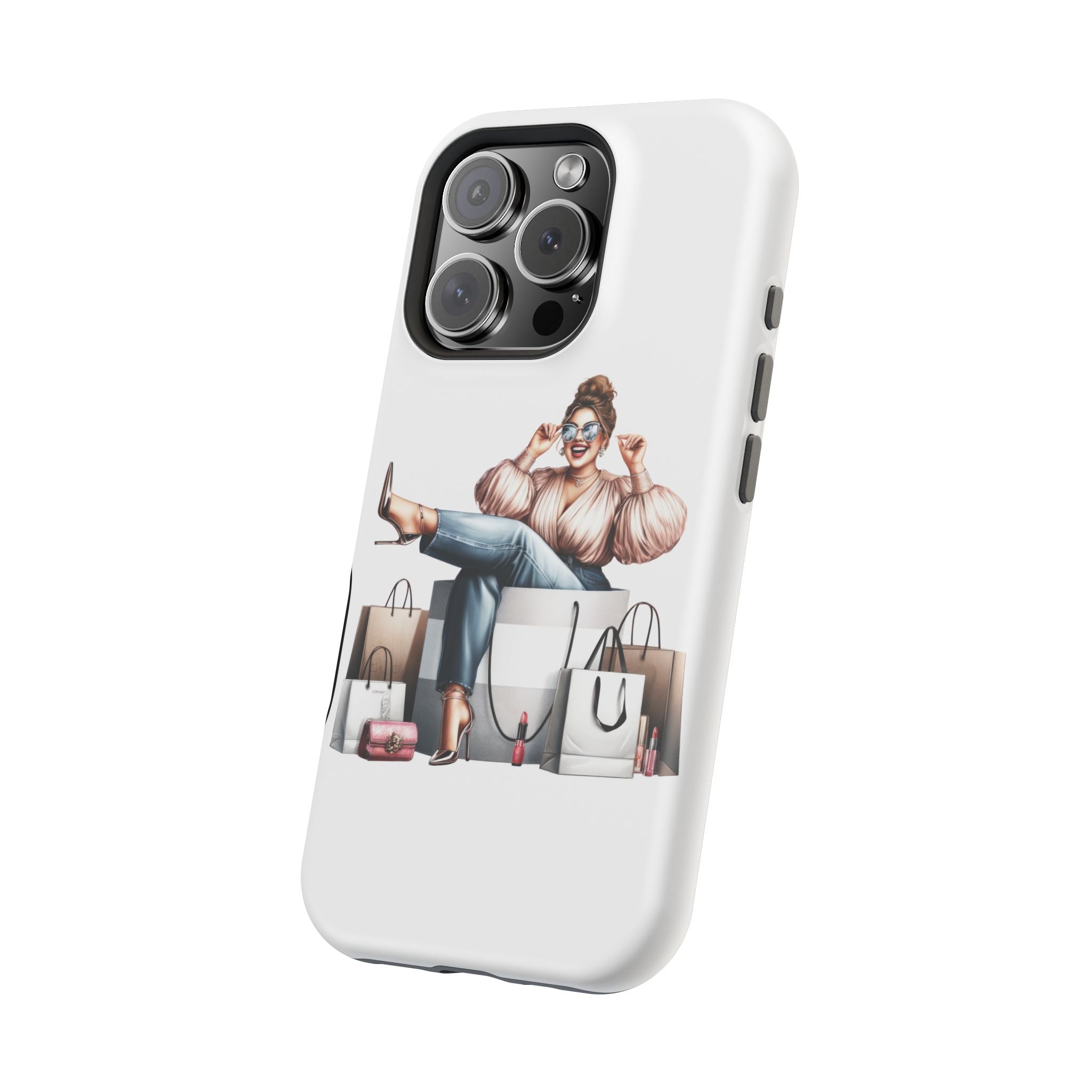 Magnetic Impact-Resistant Case — Luxury Shopper Goddess on Clouds Phone Cover