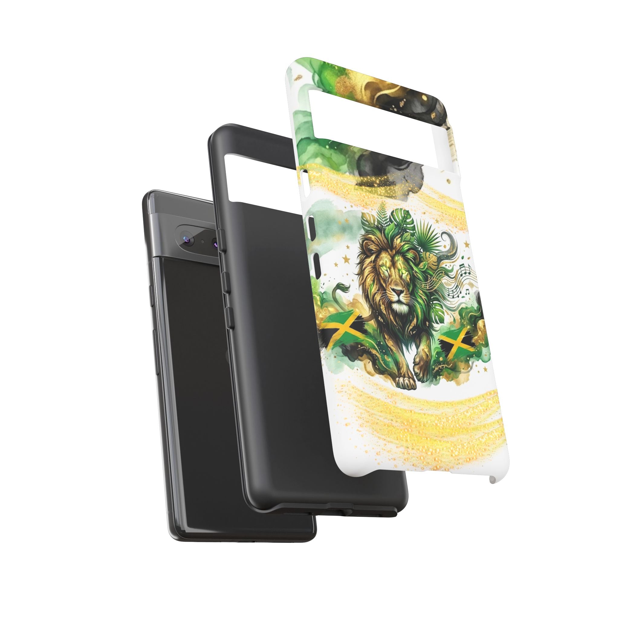 Reggae Lion Phone Case — Jamaican Flag Rasta Art Tough Phone Cover