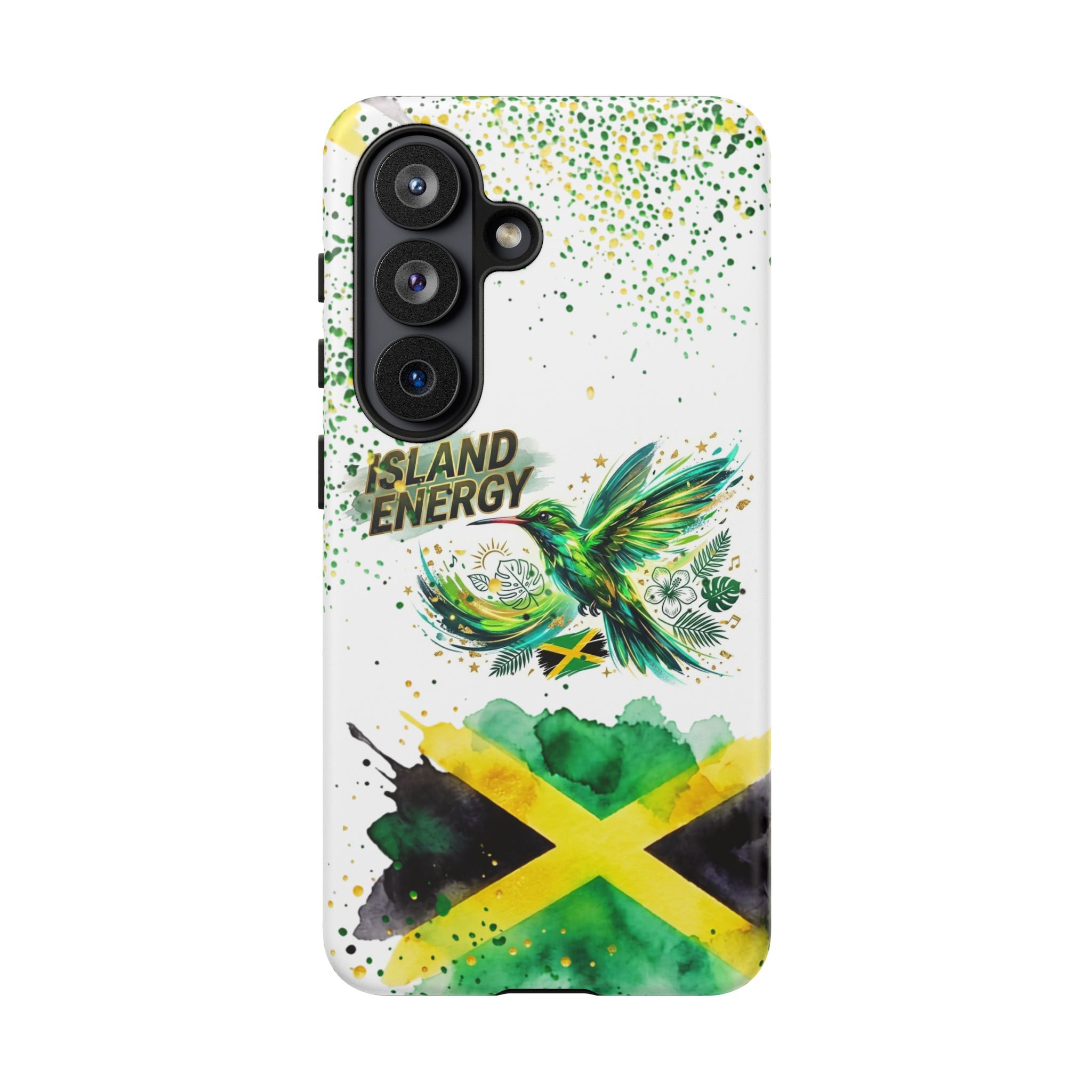 Island Energy Tough Phone Case — Colorful Hummingbird & Tropical Sunset Protective Cover