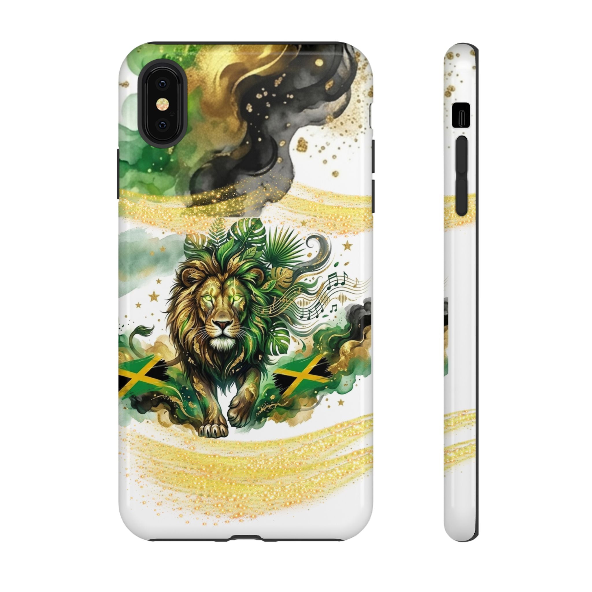 Reggae Lion Phone Case — Jamaican Flag Rasta Art Tough Phone Cover