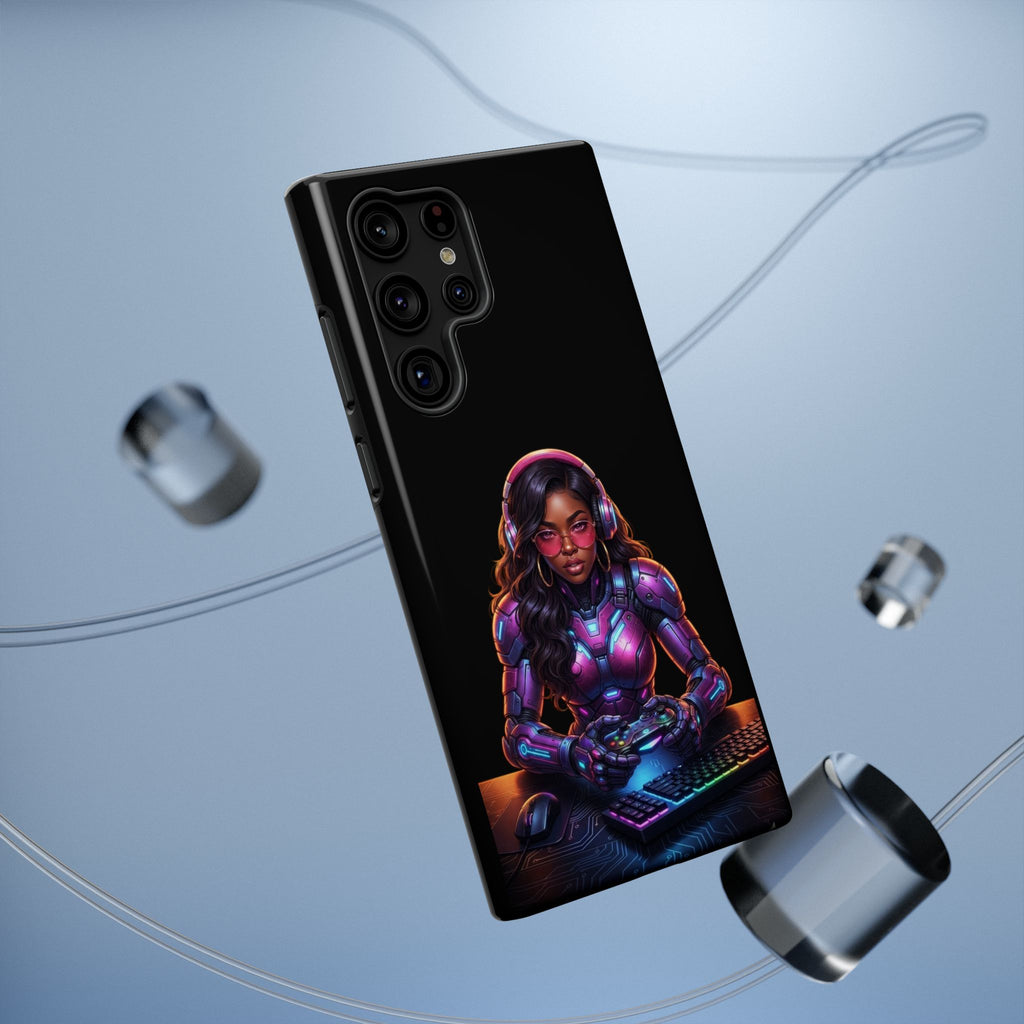 Gamer Girl Cyber Armor Phone Case — Impact‑Resistant Protective Cover